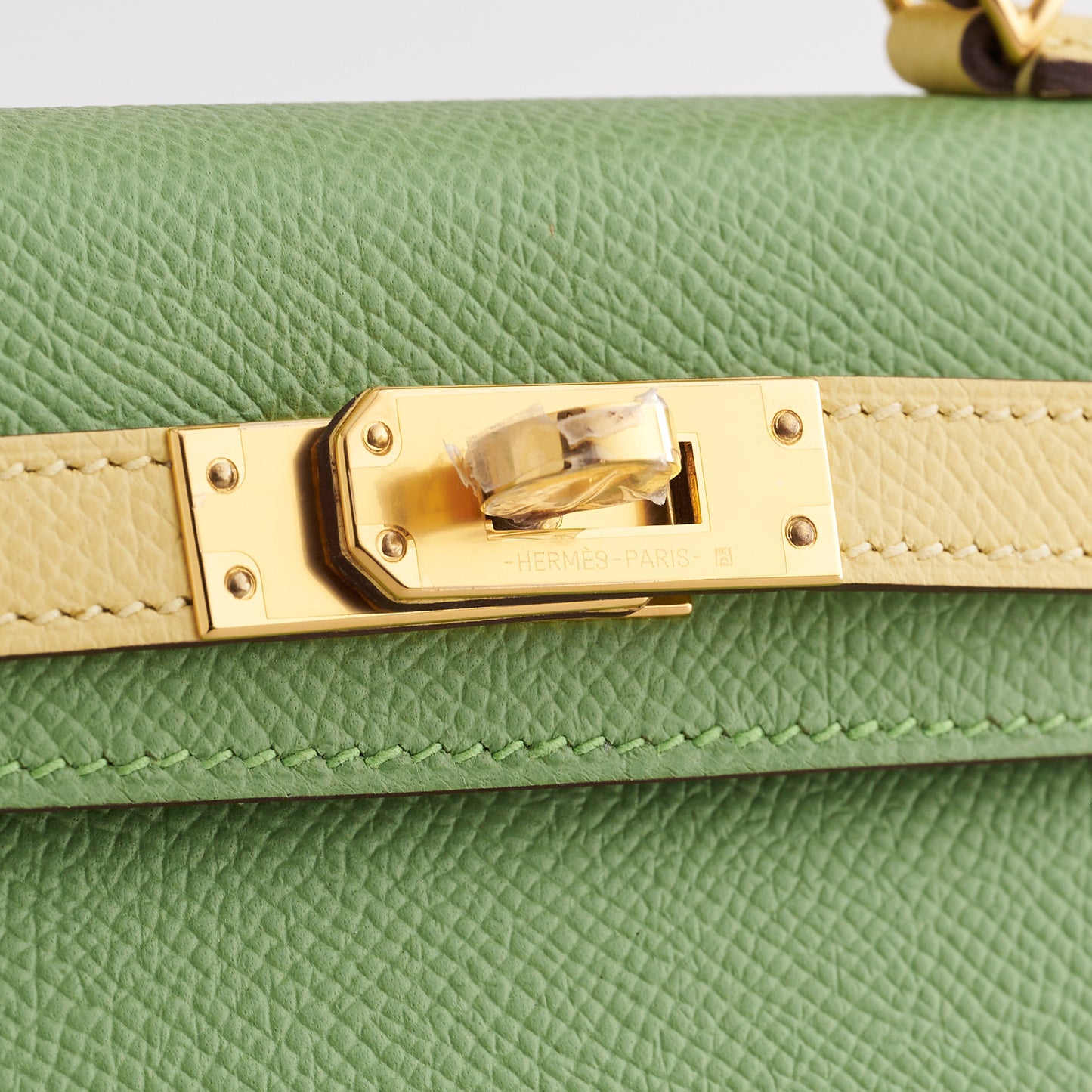 Hermes Kelly Mini Epsom Vert Criquet/Jaune Poussin Sellier HSS Gold Hardware
