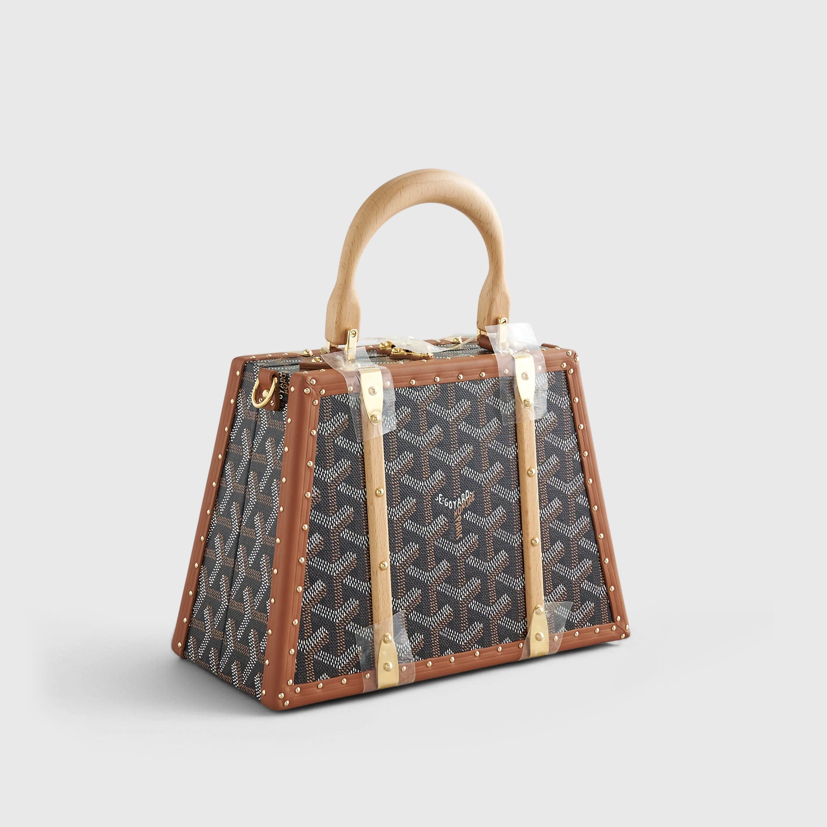 Goyard Saigon Trunk Bag Mini Black/Tan Gold Hardware - eliteUSA
