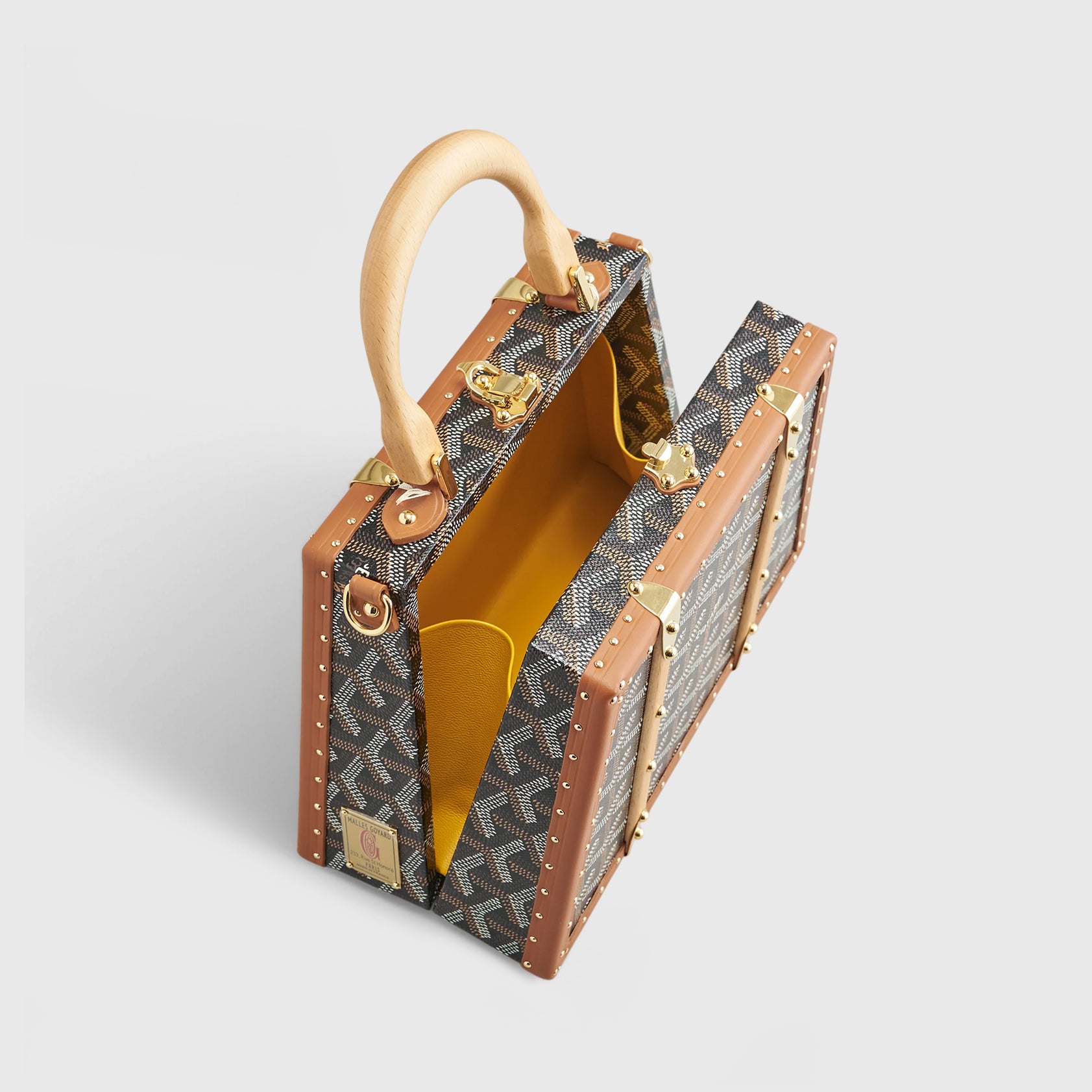 Goyard Saigon Trunk Bag Mini Black/Tan Gold Hardware - eliteUSA