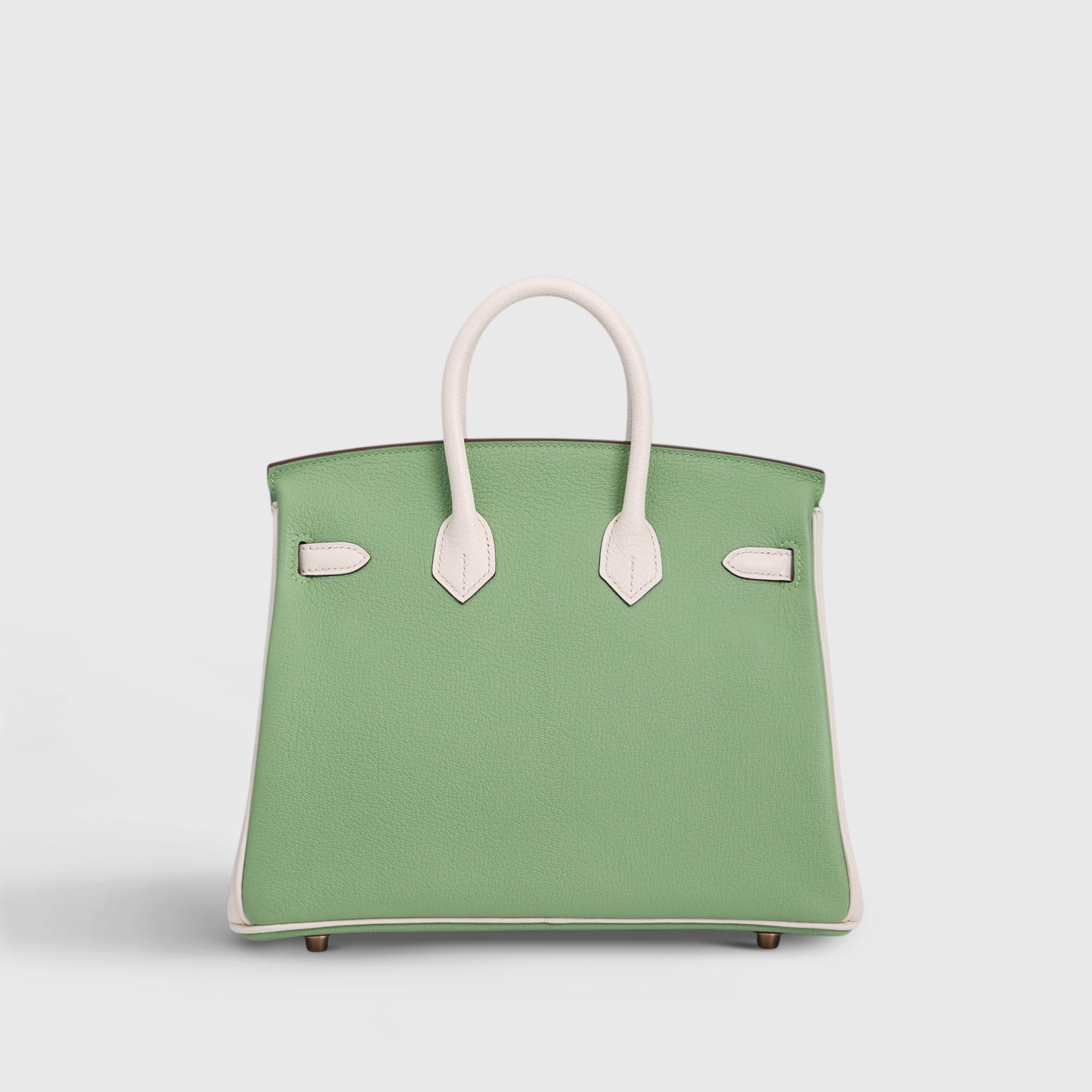 Hermès Birkin 25 Chevre Vert Criquet/Craie Rose Gold Hardware