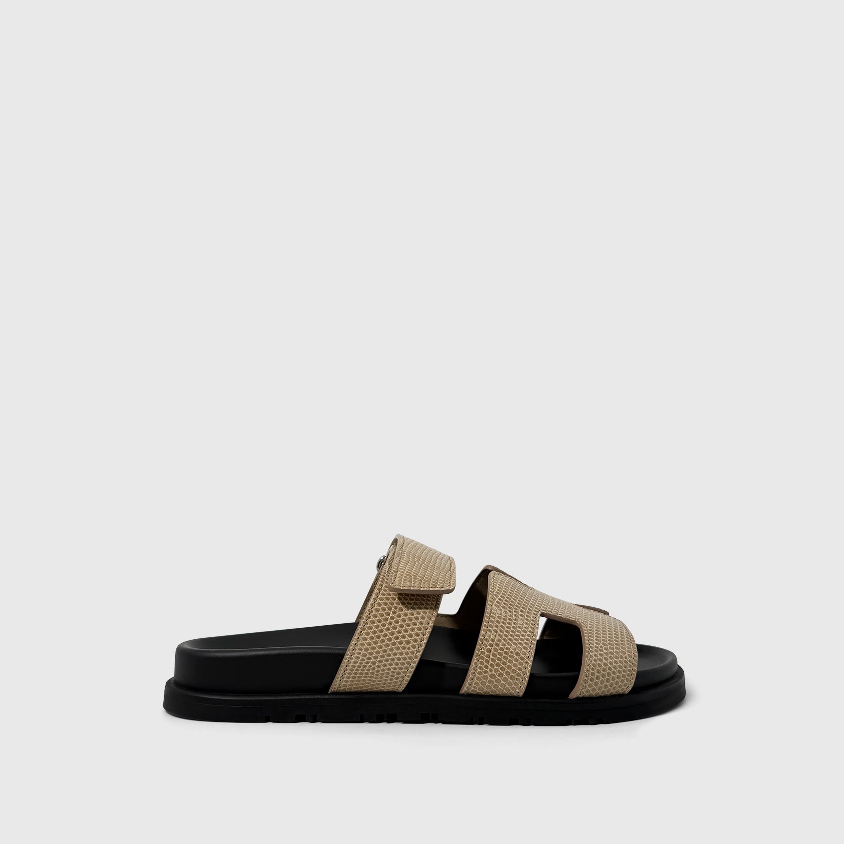 Hermès Chypre Sandals 38 Lizard Beige Argile