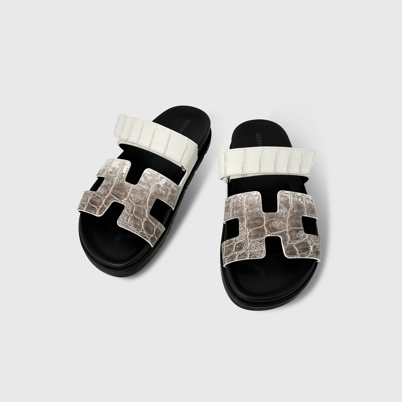Hermès Chypre Sandals White Himalaya Croc