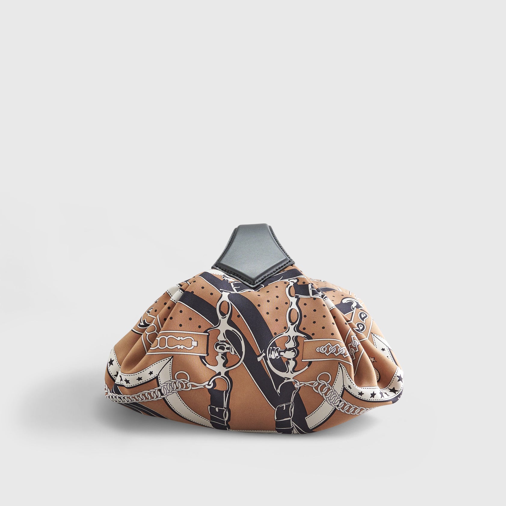 Hermès Balusoie Bag Silk Biscuit/Black La Promenade du Matin Bandana - eliteUSA