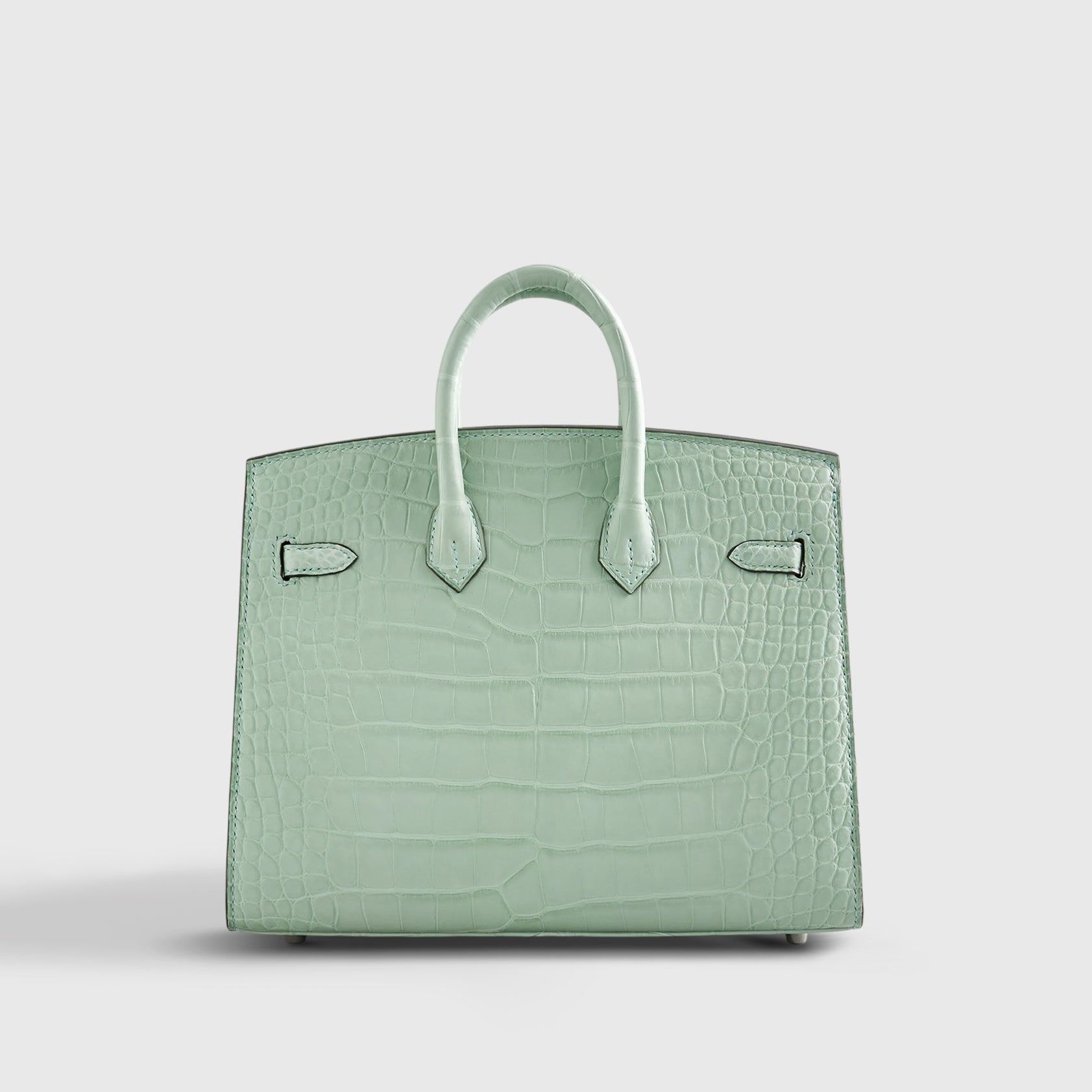 Hermès Birkin 20 Alligator Vert D'Eau Matte Sellier Palladium Hardware