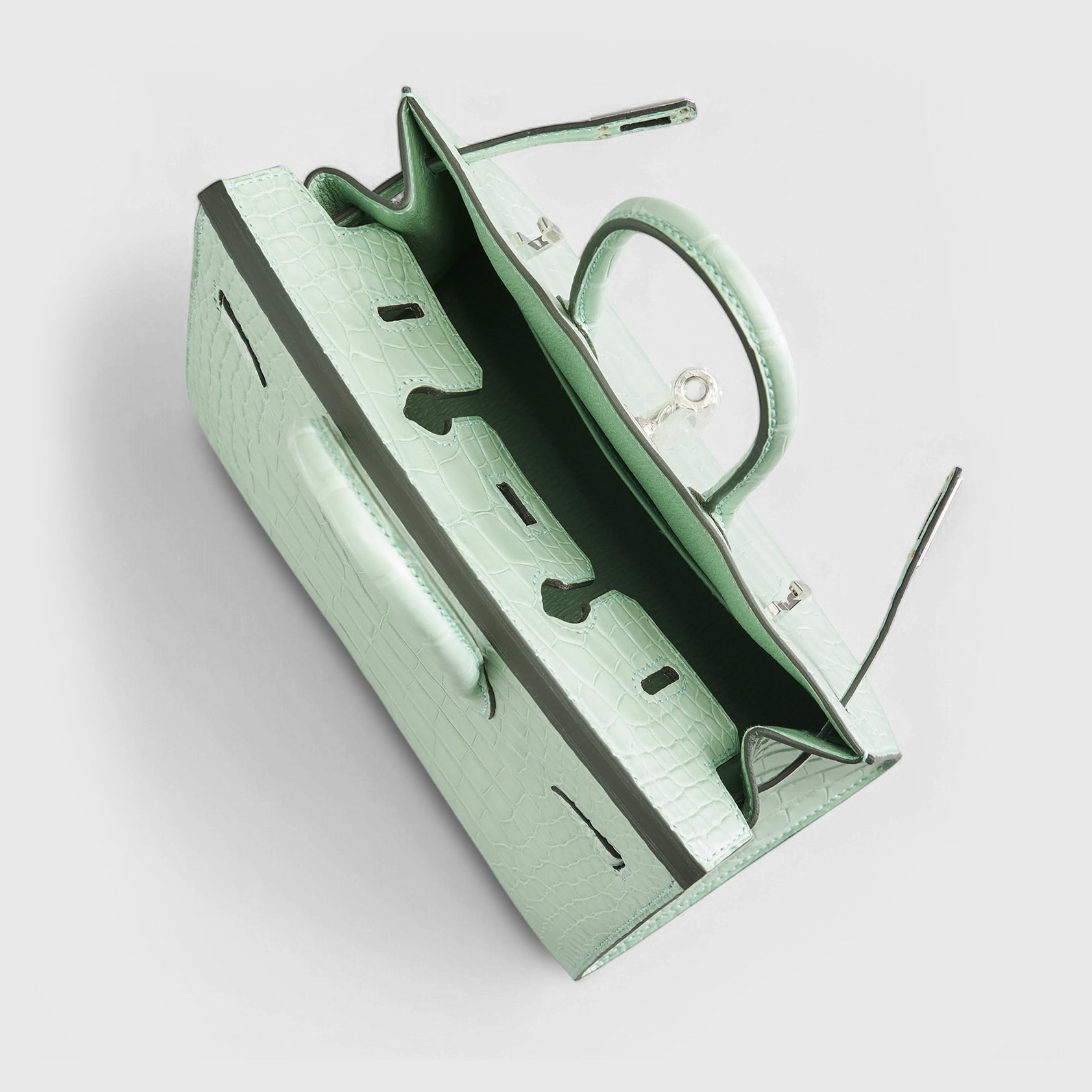 Hermès Birkin 20 Alligator Vert D'Eau Matte Sellier Palladium Hardware