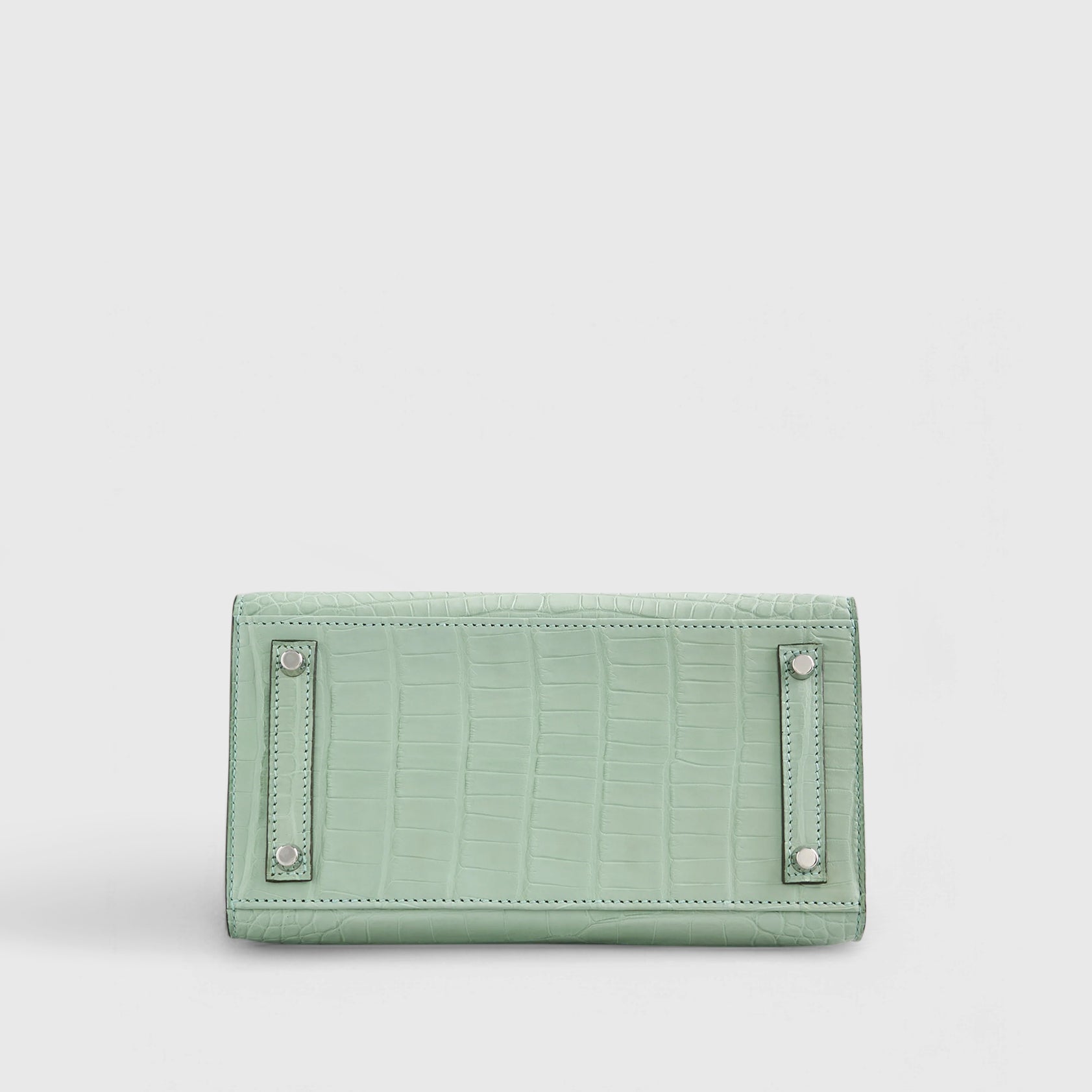 Hermès Birkin 20 Alligator Vert D'Eau Matte Sellier Palladium Hardware