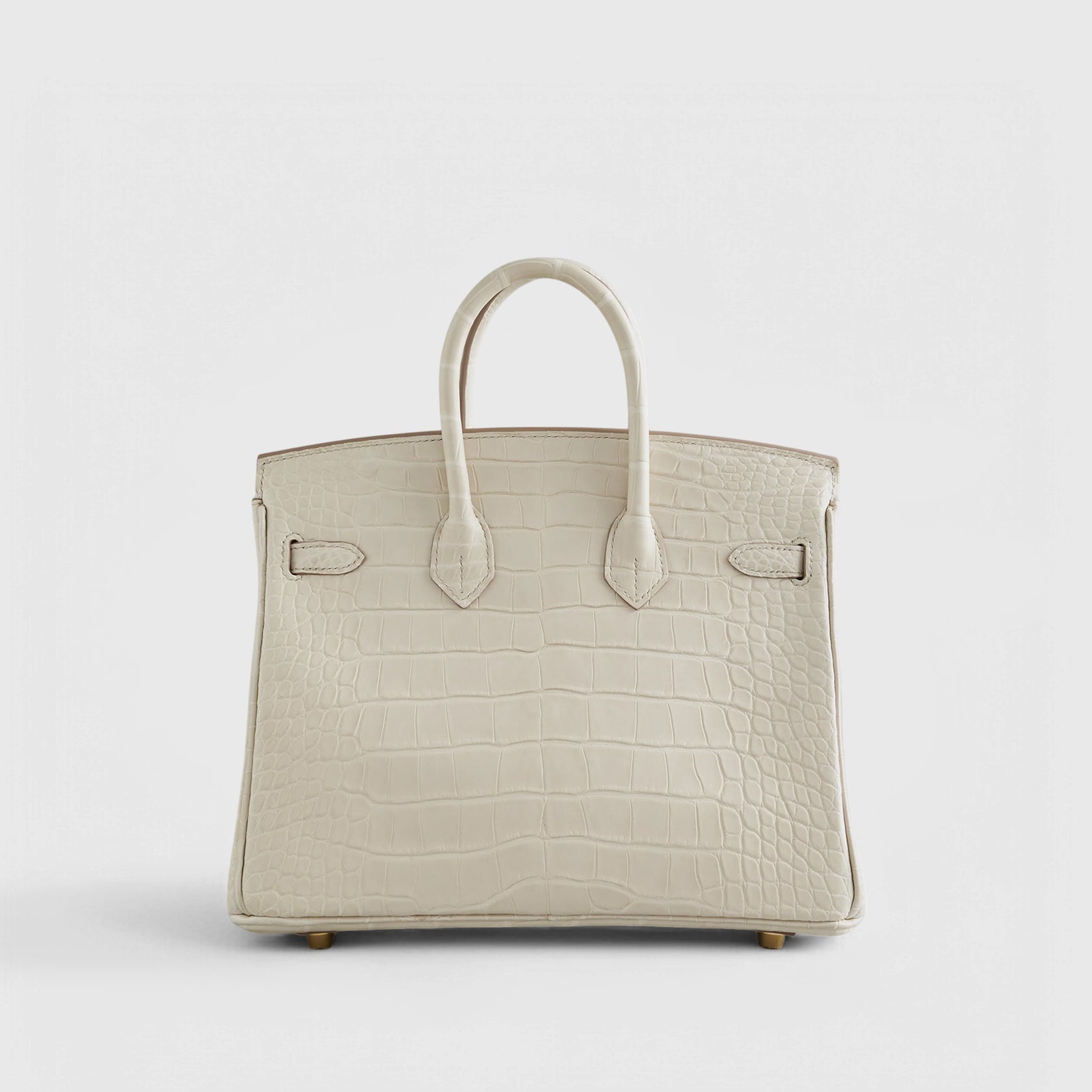 Hermès Birkin 25 Alligator Beton Gold Hardware Matte