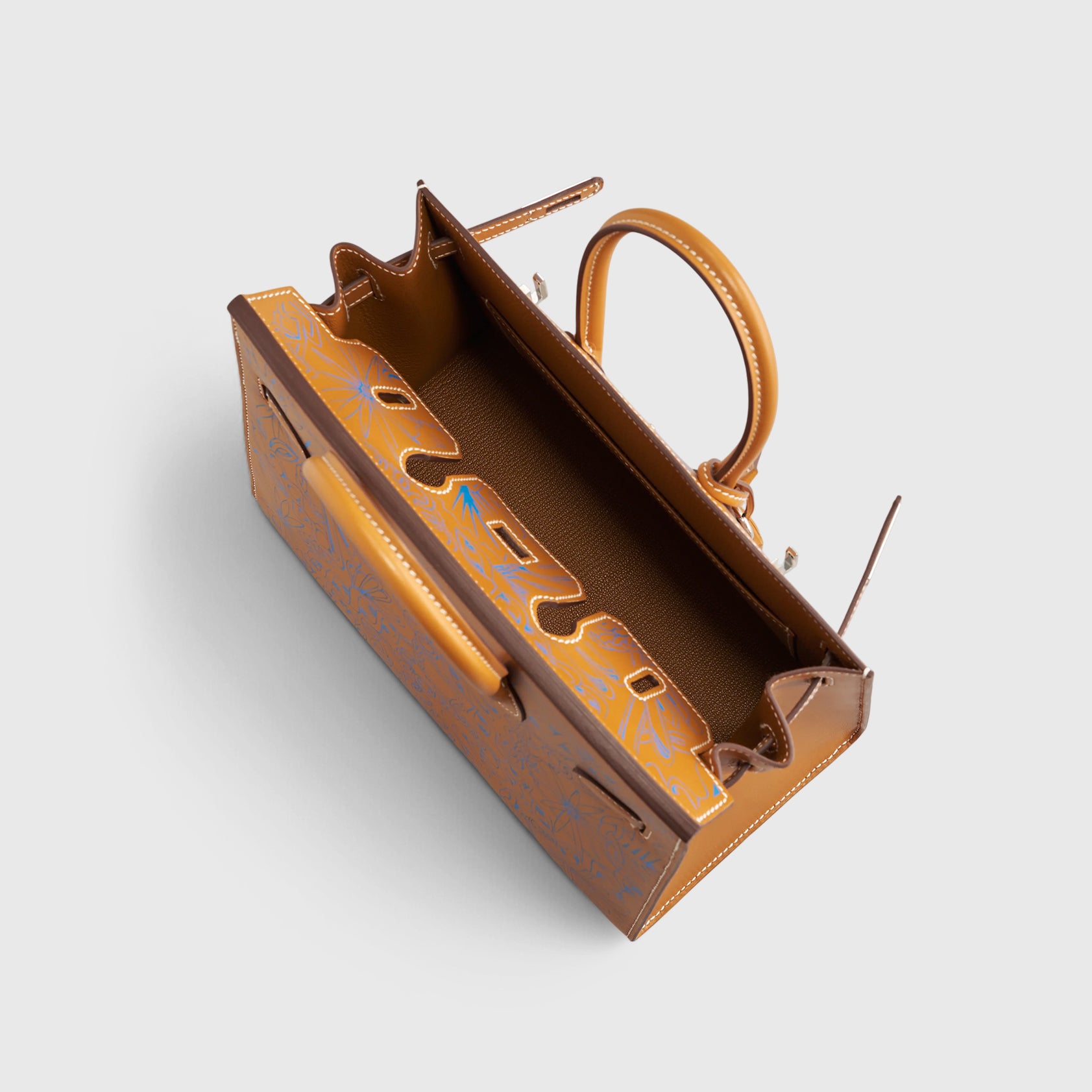 Hermès Birkin 25 Butler Natural Sable/Blue Palladium Hardware Maillons En Chain - eliteUSA