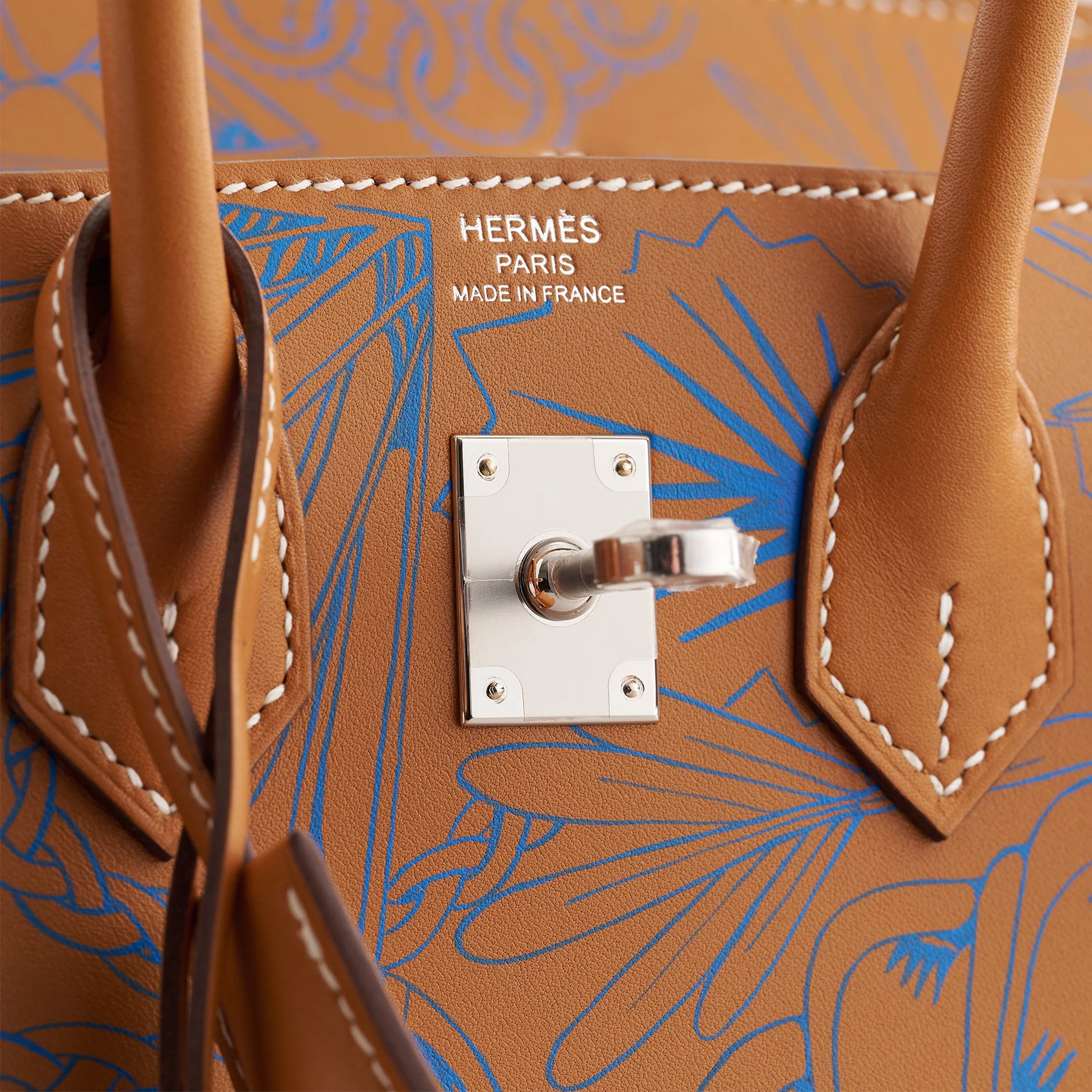 Hermès Birkin 25 Butler Natural Sable/Blue Palladium Hardware Maillons En Chain - eliteUSA