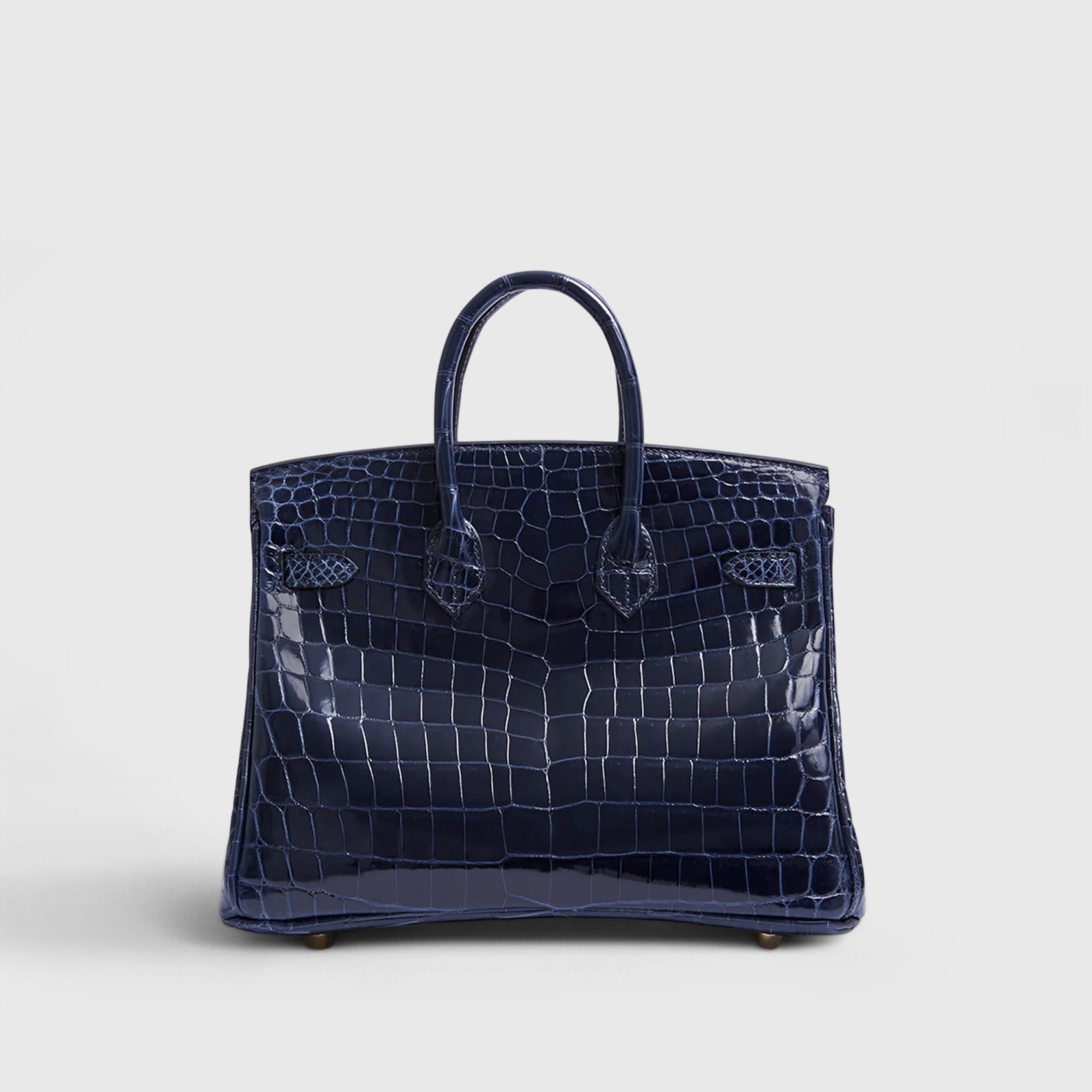 Hermès Birkin 25 Croc Blue Baltique Nilo Shiny Gold Hardware