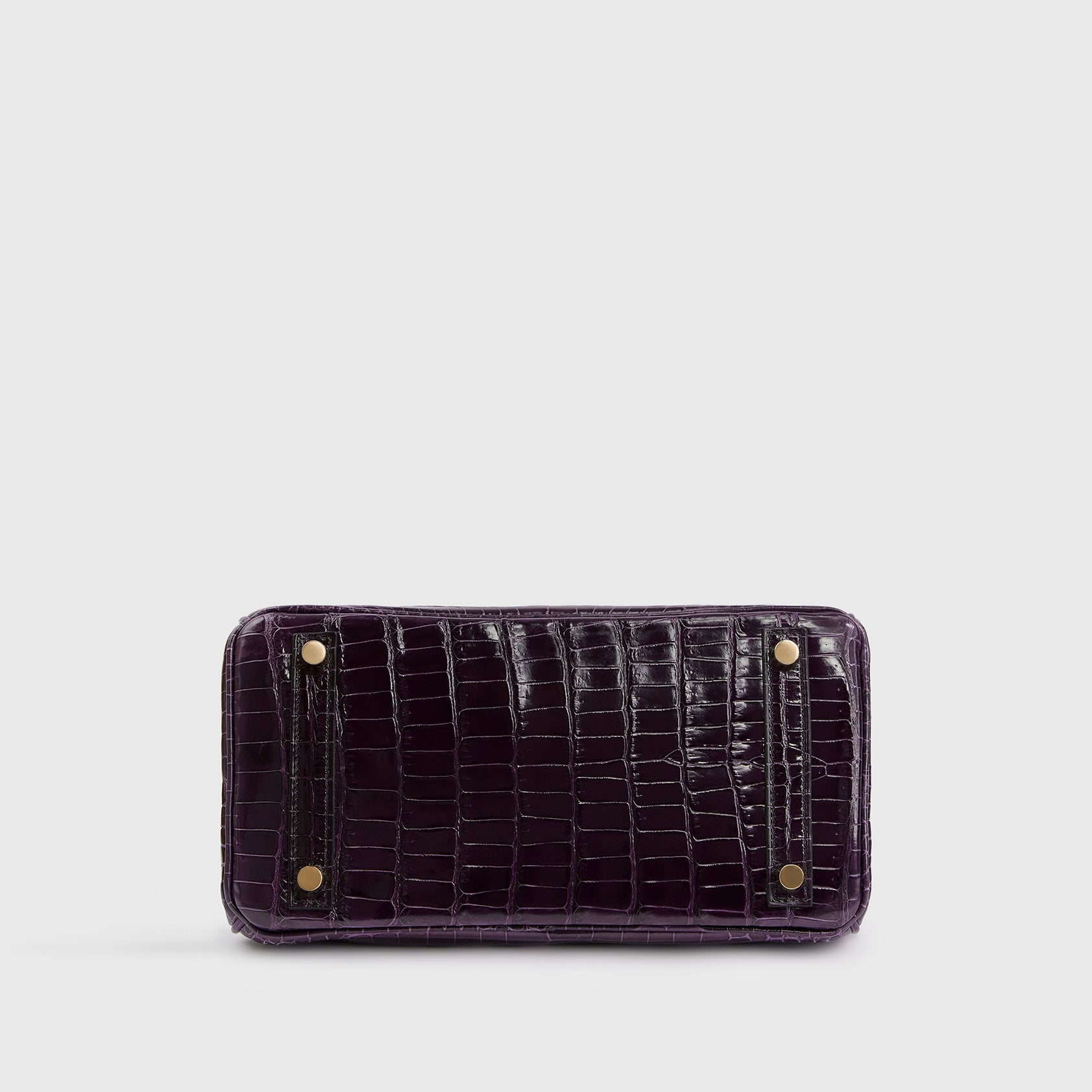 Hermès Birkin 25 Croc, Porosus Aubergine Nilo Shiny Gold Hardware