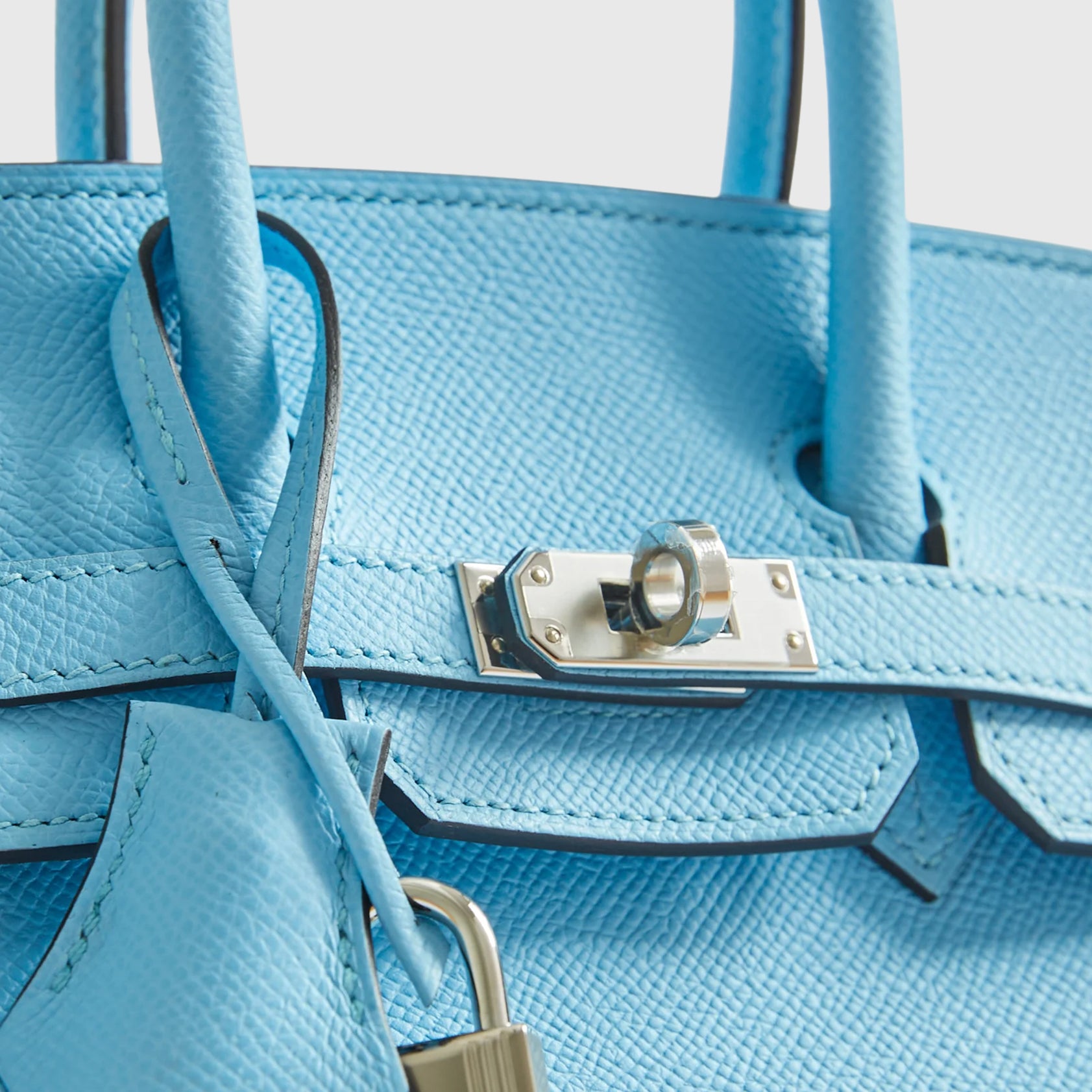 Hermès Birkin 25 Epsom Blue Celeste Palladium Hardware Sellier