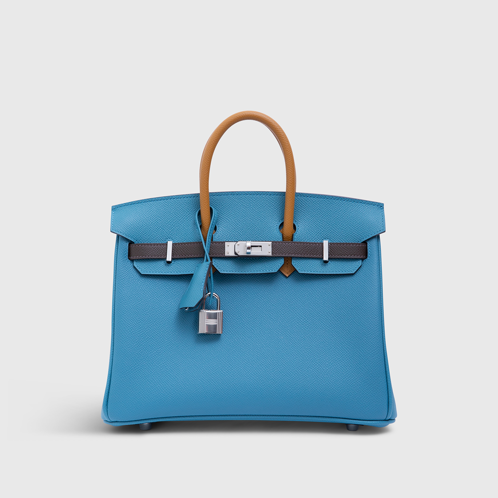 【美品】HERMES　エルメス　ブルー　モノグラム柄015 Hermès Birkin 25 Epsom Blue Jean/Ecorce/Sesame Palladium Hardware