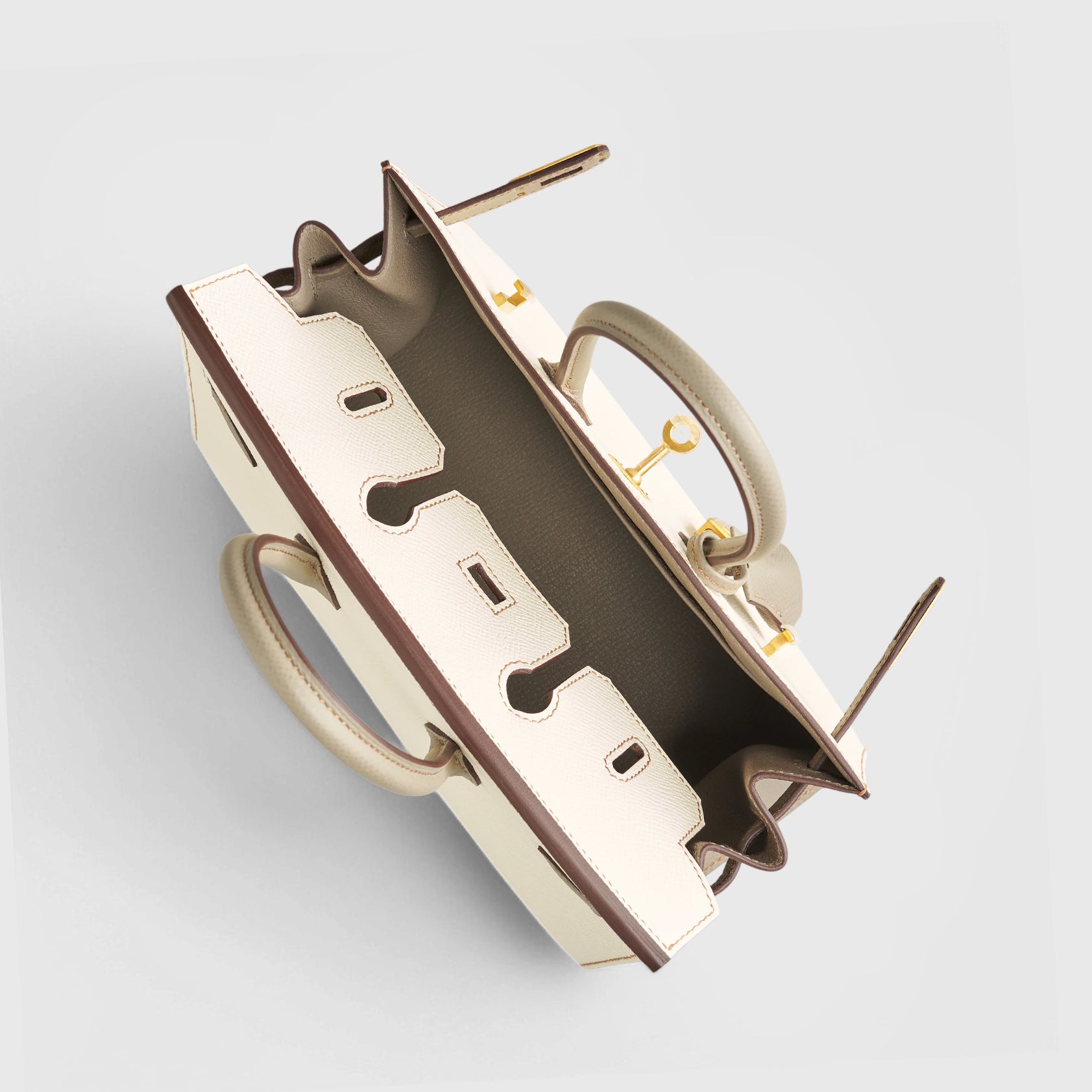 Hermès Birkin 25 Epsom Nata/Gris Asphalte Brushed Gold Hardware Sellier HSS