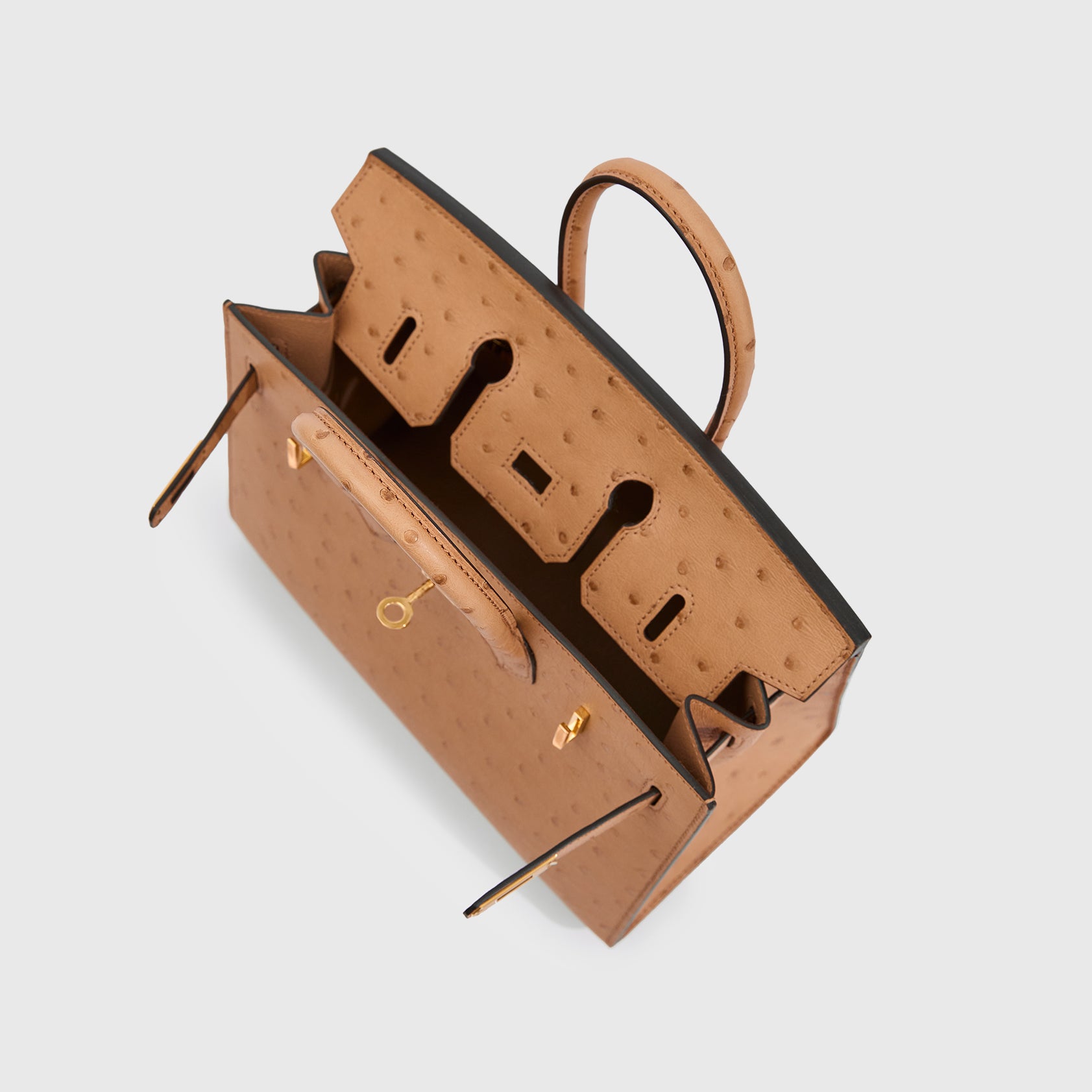Hermès Birkin 25 Ostrich Chai Sellier Gold Hardware