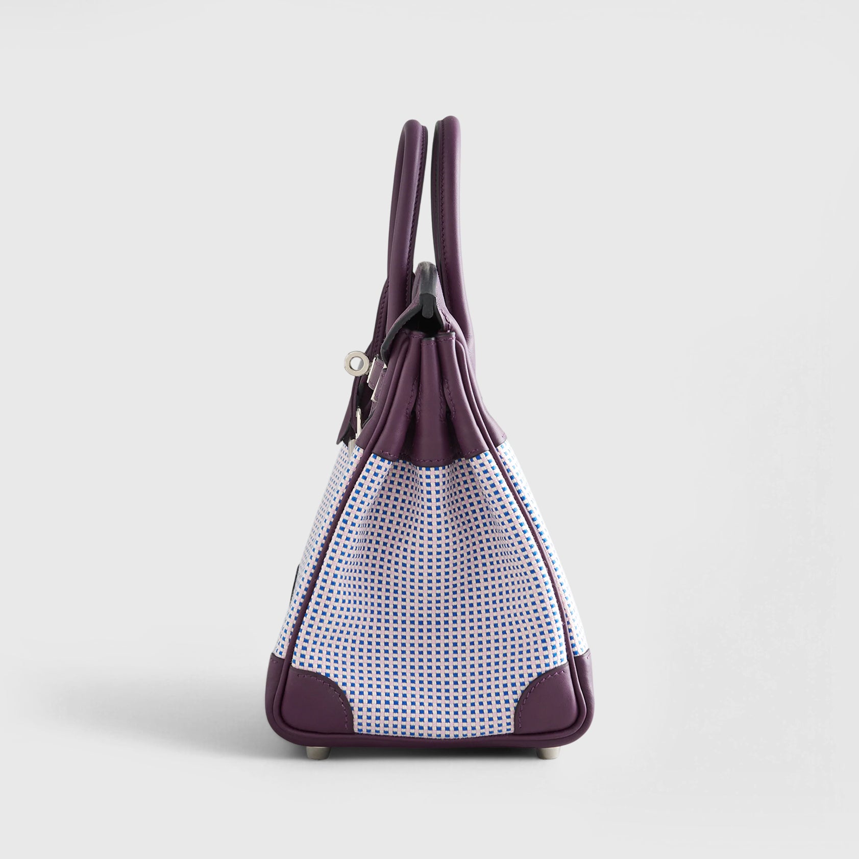 Hermès Birkin 25 Swift, Toila Ecru/Mauve/Blue Bill/Cassis Quadrille Palladium Hardware