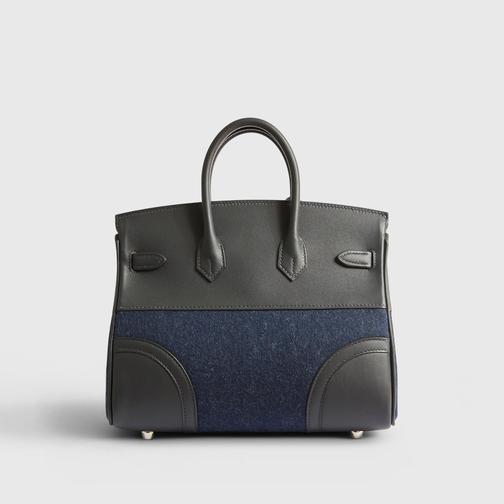 Hermès Birkin Go Team 25 Swift, Feutre Caban\Blue France\Blue Nuit Palladium Hardware
