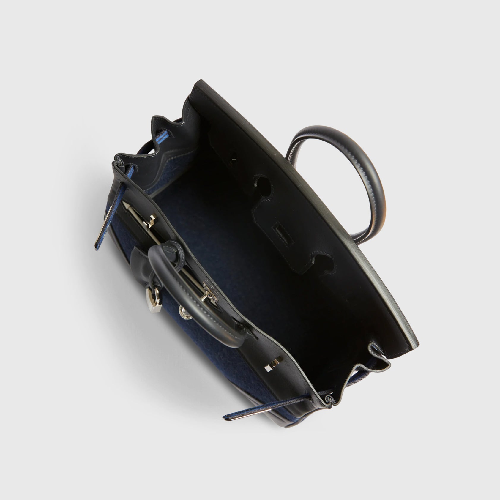 Hermès Birkin Go Team 25 Swift, Feutre Caban\Blue France\Blue Nuit Palladium Hardware