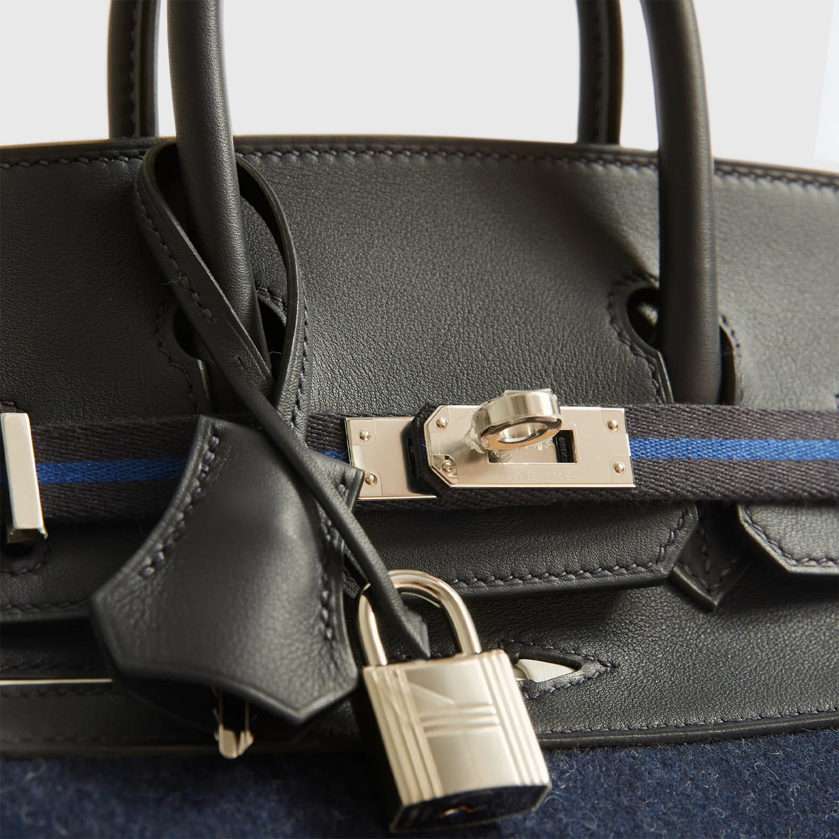 Hermès Birkin Go Team 25 Swift, Feutre Caban\Blue France\Blue Nuit Palladium Hardware