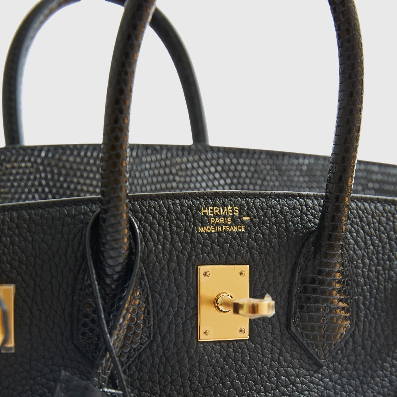 Hermès Birkin Touch 25 Lizard Black Gold Hardware