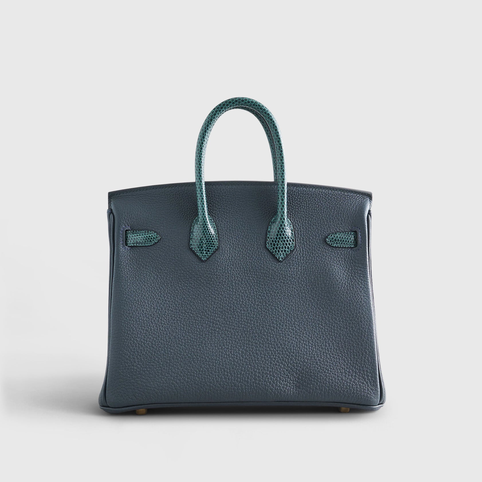 Hermès Birkin Touch 25 Lizard, Togo Vert Cypress/Vert Rousseau Gold Hardware - eliteUSA