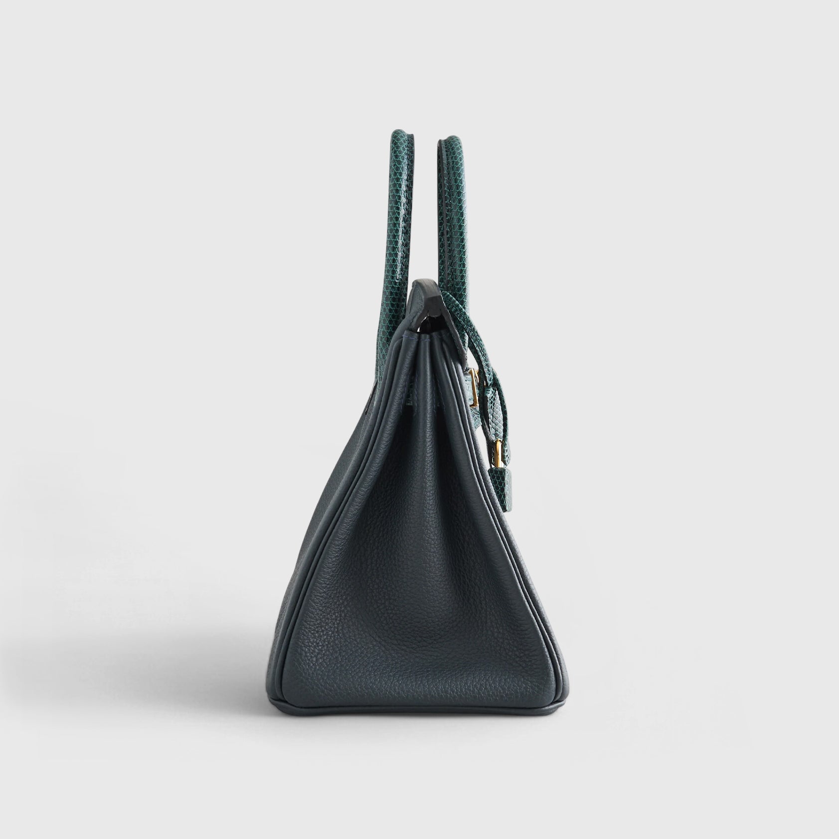 Hermès Birkin Touch 25 Lizard, Togo Vert Cypress/Vert Rousseau Gold Hardware - eliteUSA