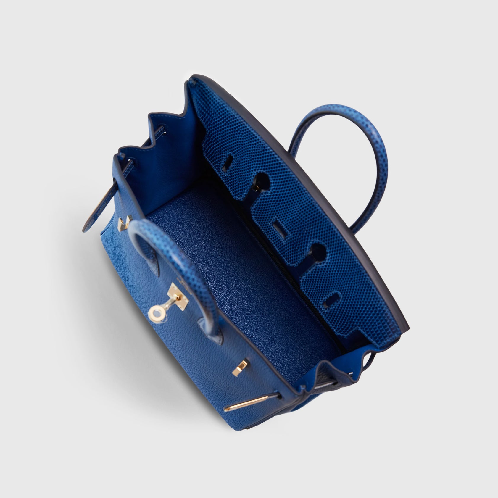 Hermès Birkin Touch 25 Togo, Lizard Blue France/Blue Sapphire Permabrass Hardware
