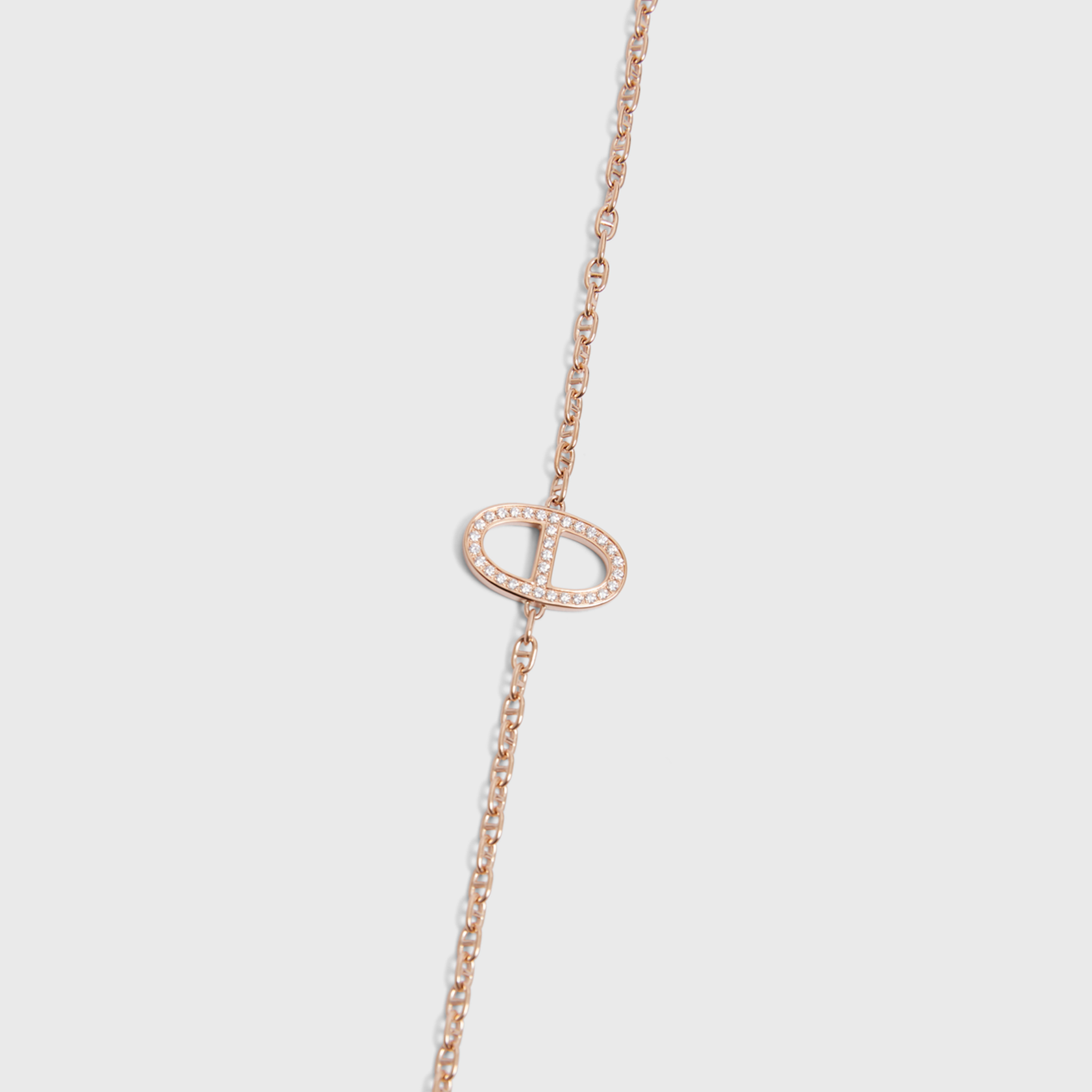 Hermès Chaine D'Ancre Contour Bracelet Rose Gold w/Diamonds