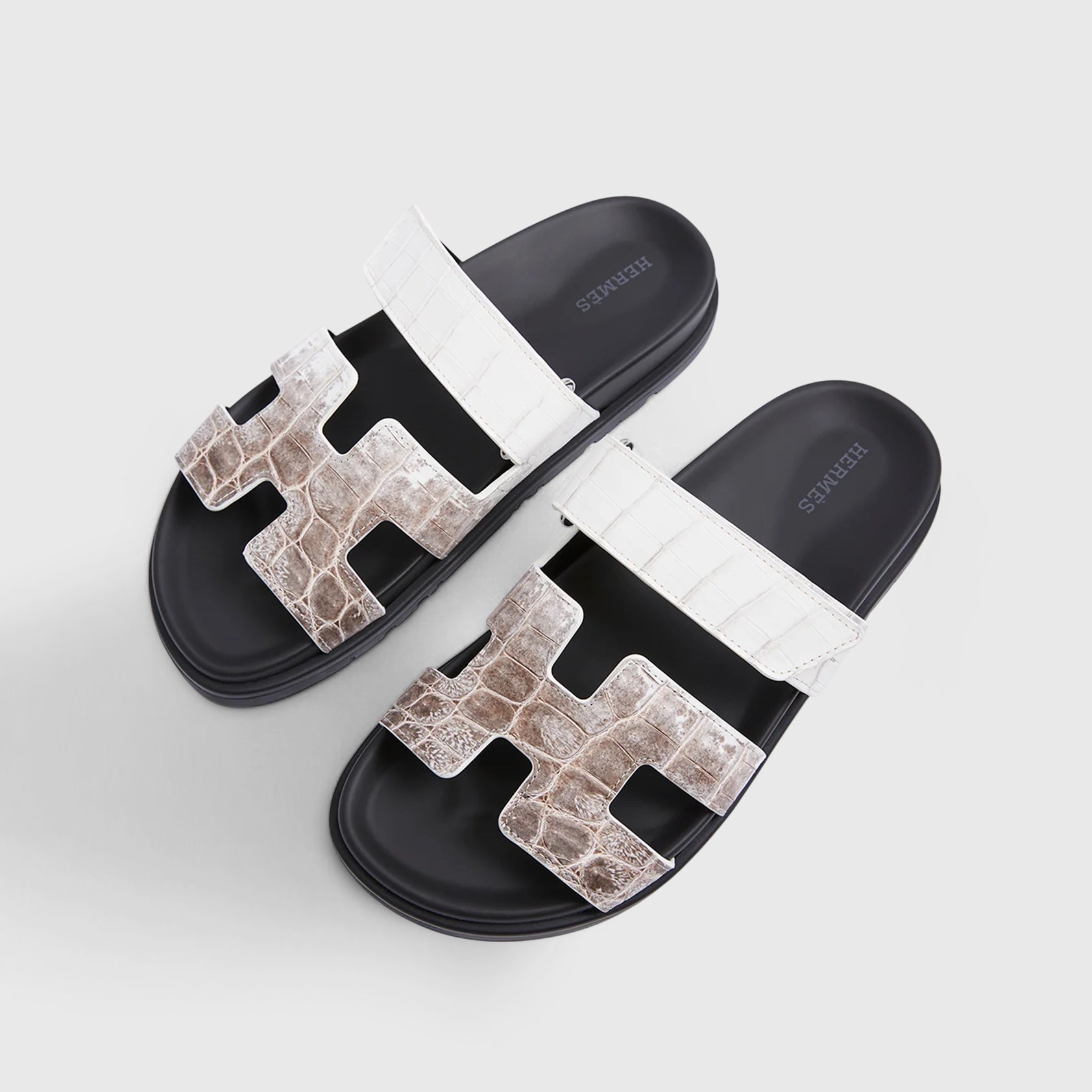 Hermès Chypre Sandals White Himalaya Croc