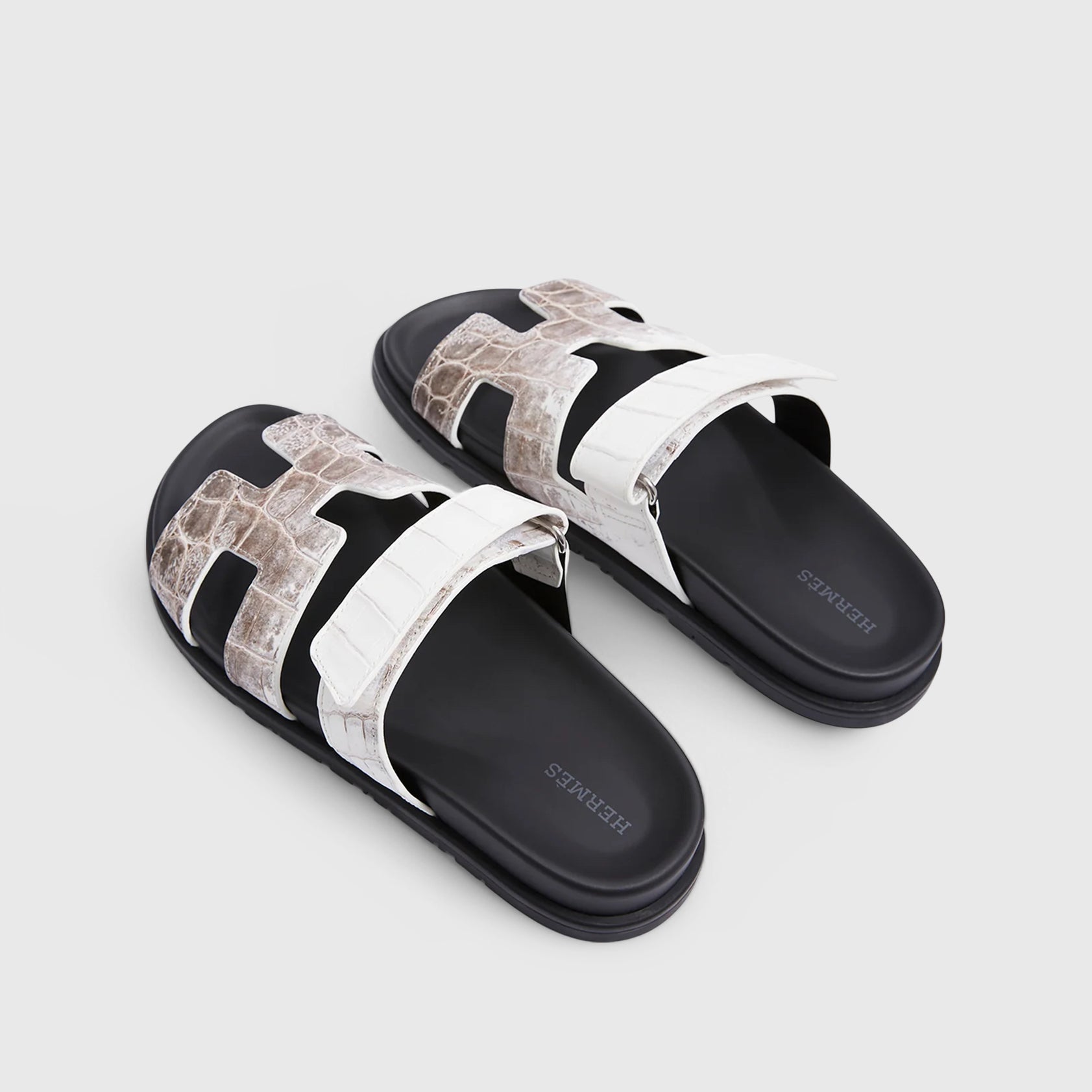 Hermès Chypre Sandals White Himalaya Croc