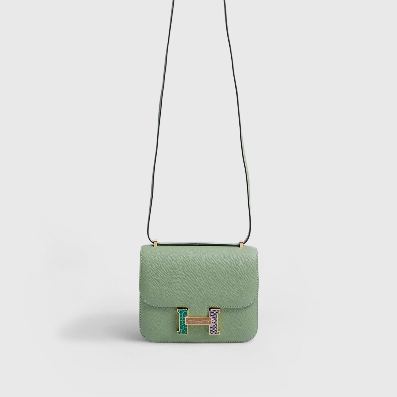 Hermès Constance 18 Exotic Buckle Vert Criquet/Cactus/Beige Sable/Ombre Gold Hardware