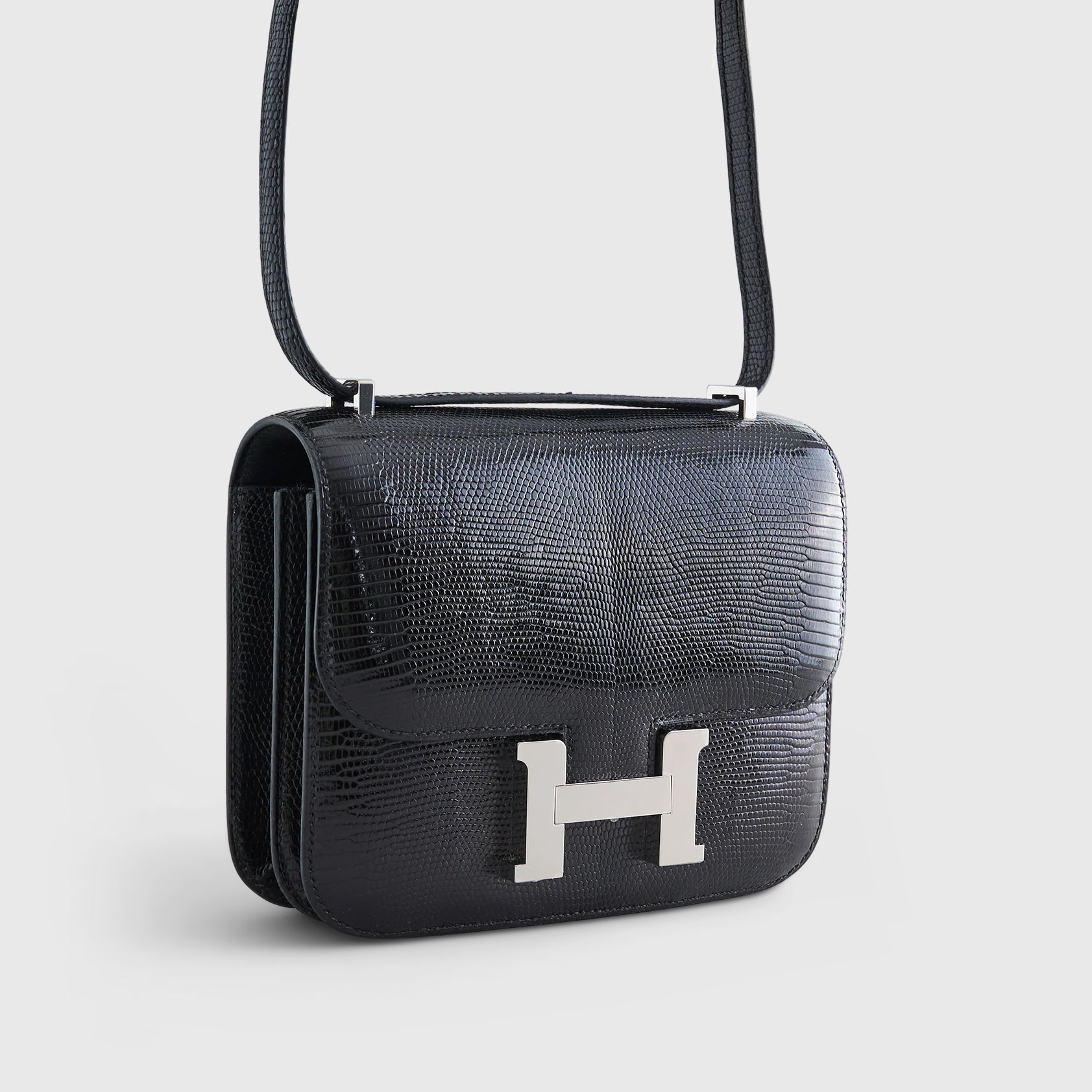 Hermès Constance 18 Lizard Black Shiny Palladium Hardware - eliteUSA