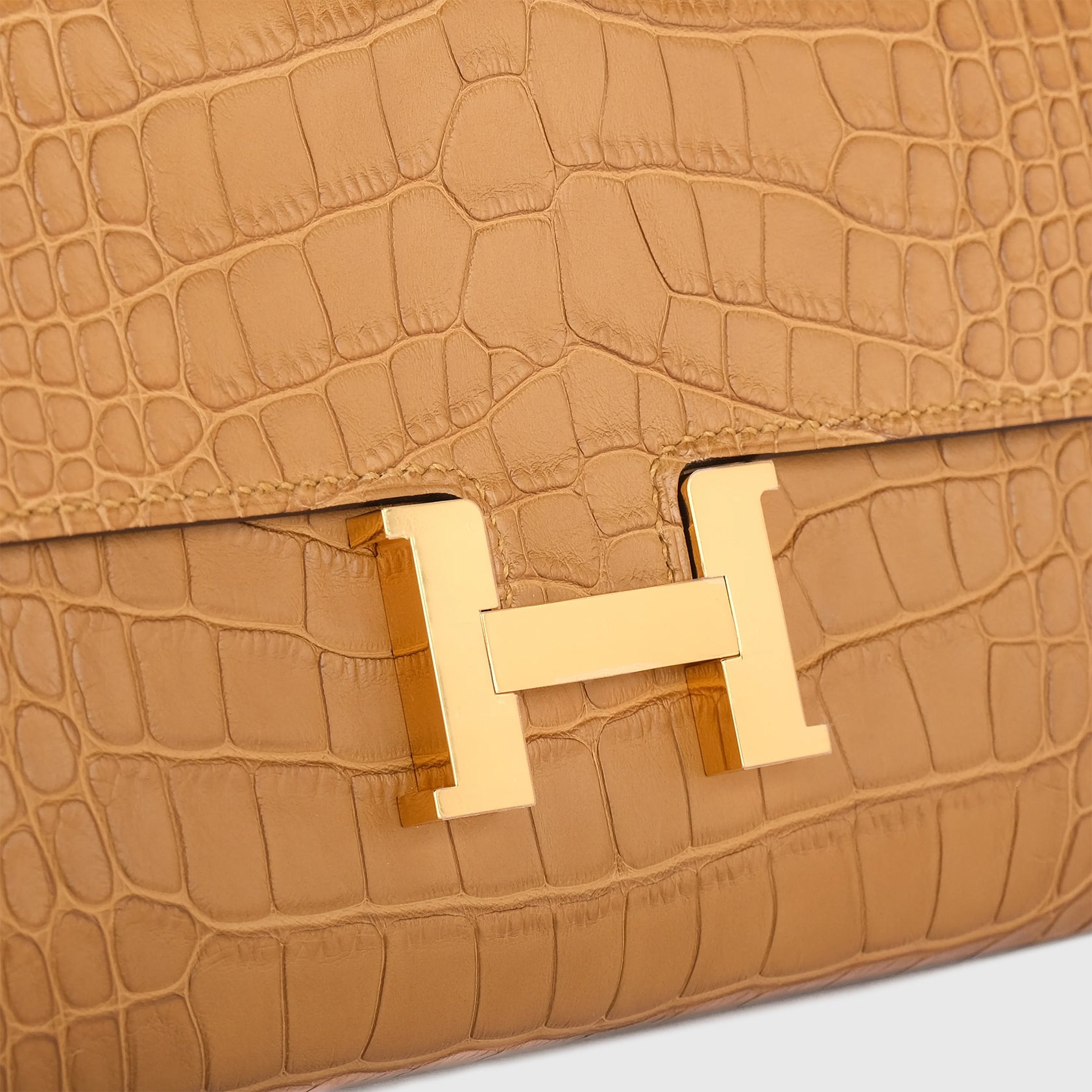 Hermès Constance Long To Go Wallet Alligator Matte Kraft Gold Hardware - eliteUSA