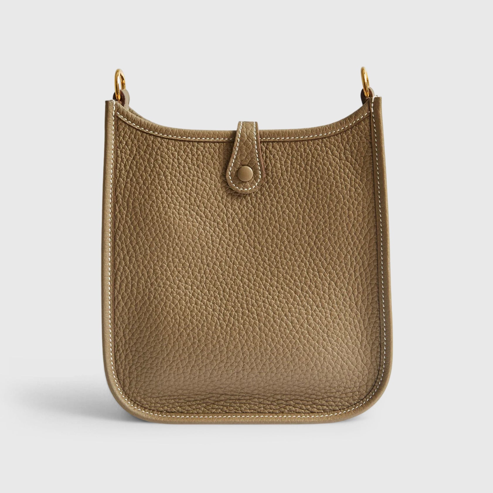 Hermès Evelyne Mini Clemence Etoupe Blue Indigo Strap Gold Hardware