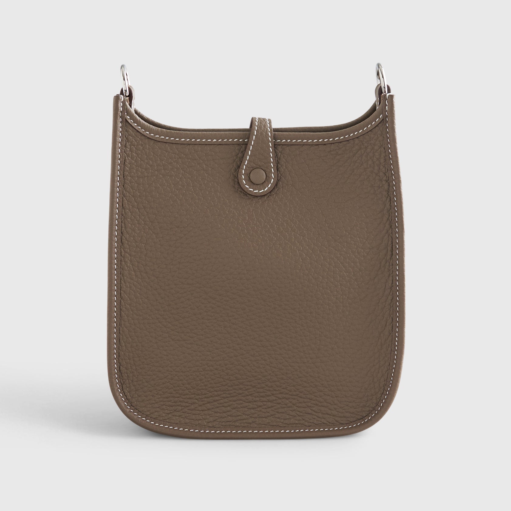 Hermès Evelyne Mini Clemence Etoupe Blue Indigo Strap Palladium Hardware