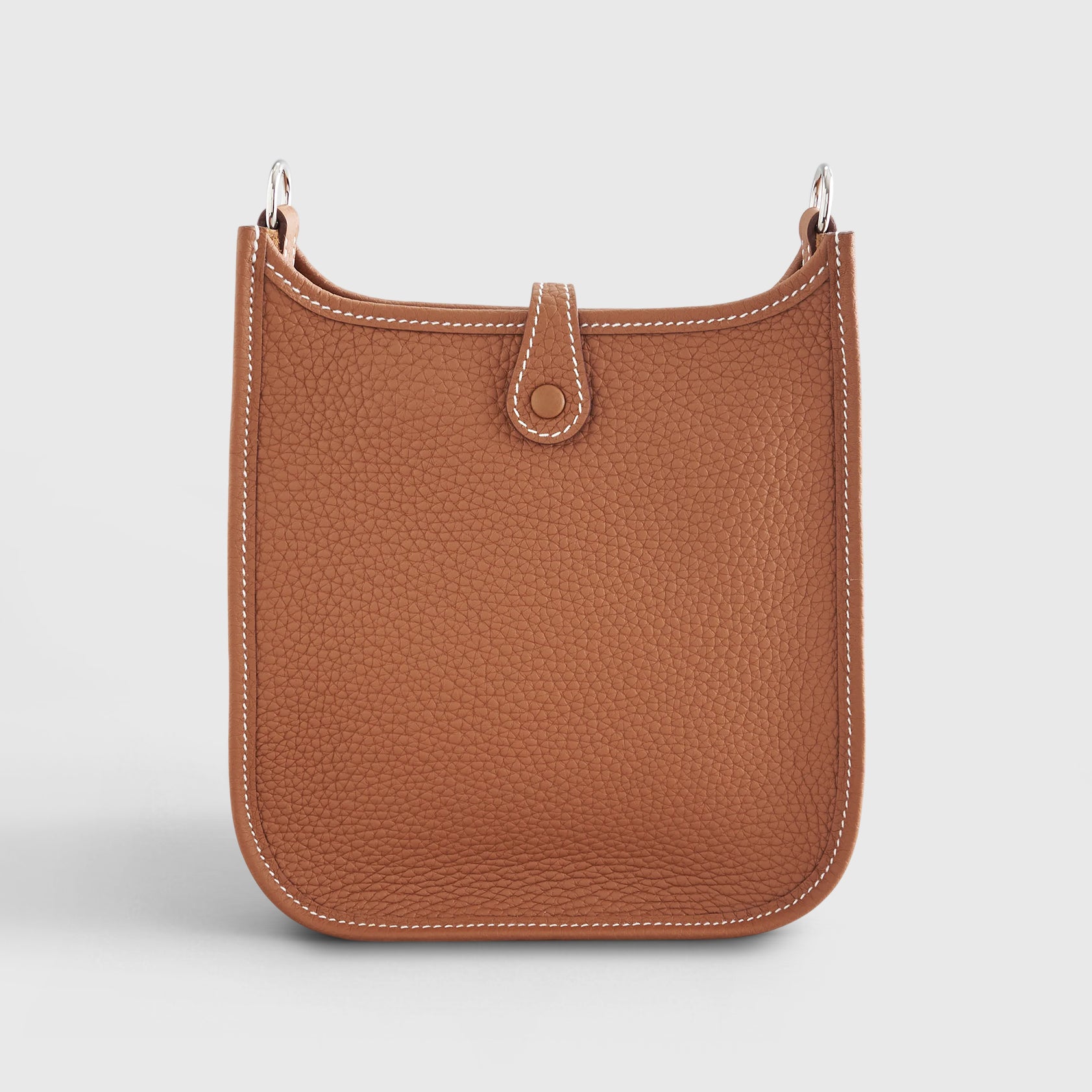 Hermès Evelyne Mini Clemence Gold w/ Gold/White Strap Palladium Hardware - eliteUSA