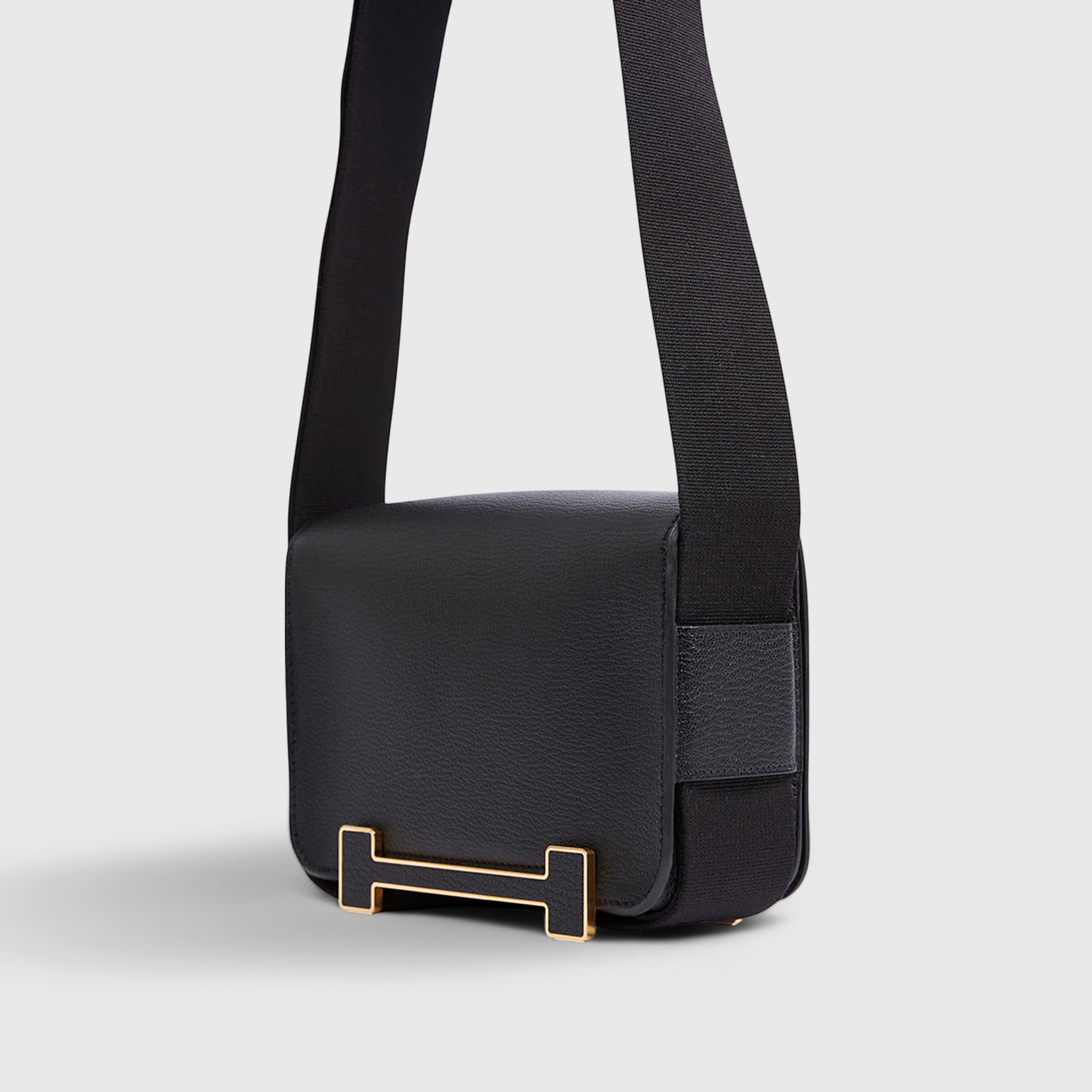 Hermès Geta Bag Chevre Black Gold Hardware