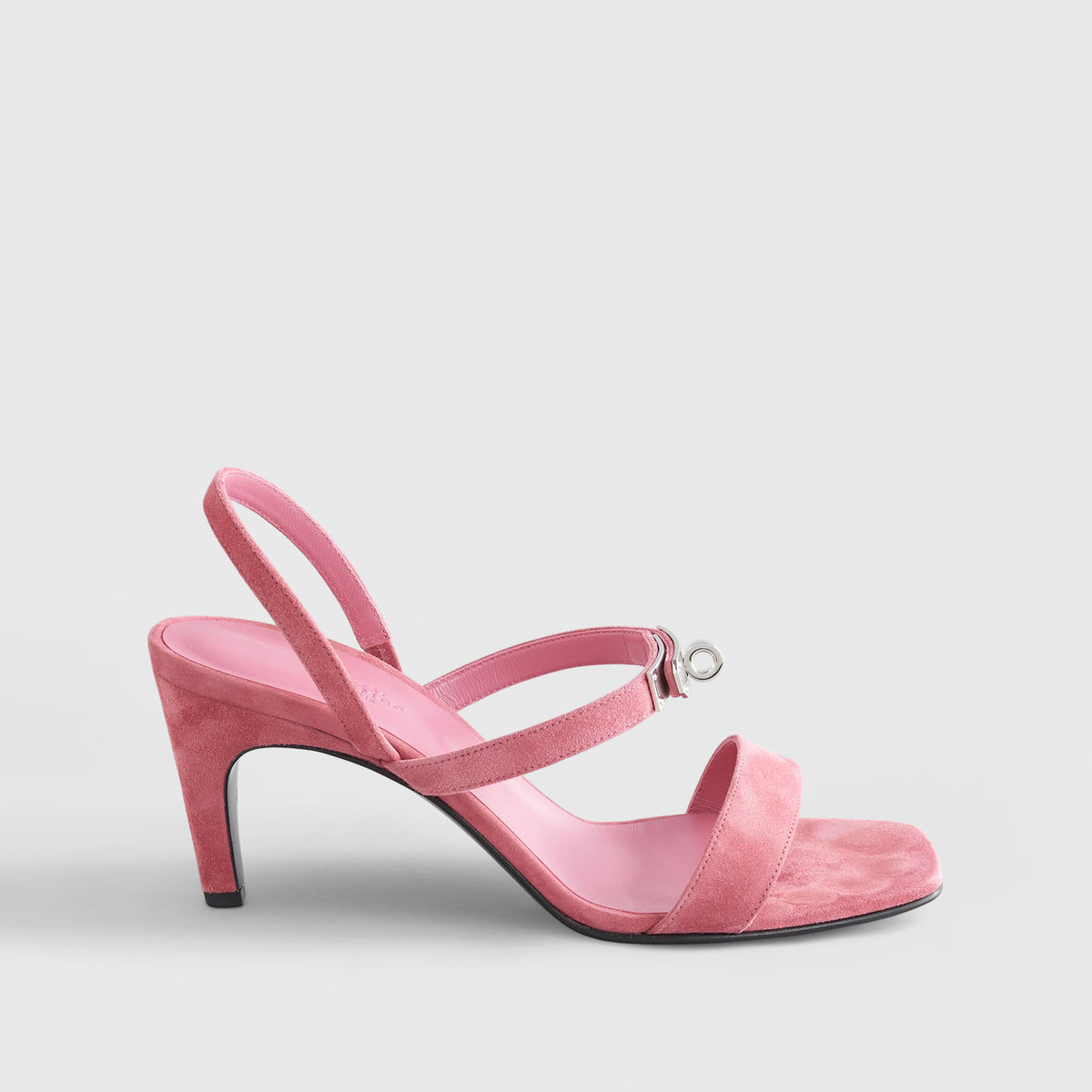 Hermès Glamour 95 Sandal 40 Suede Rose Aphrodite Palladium  display picture 2