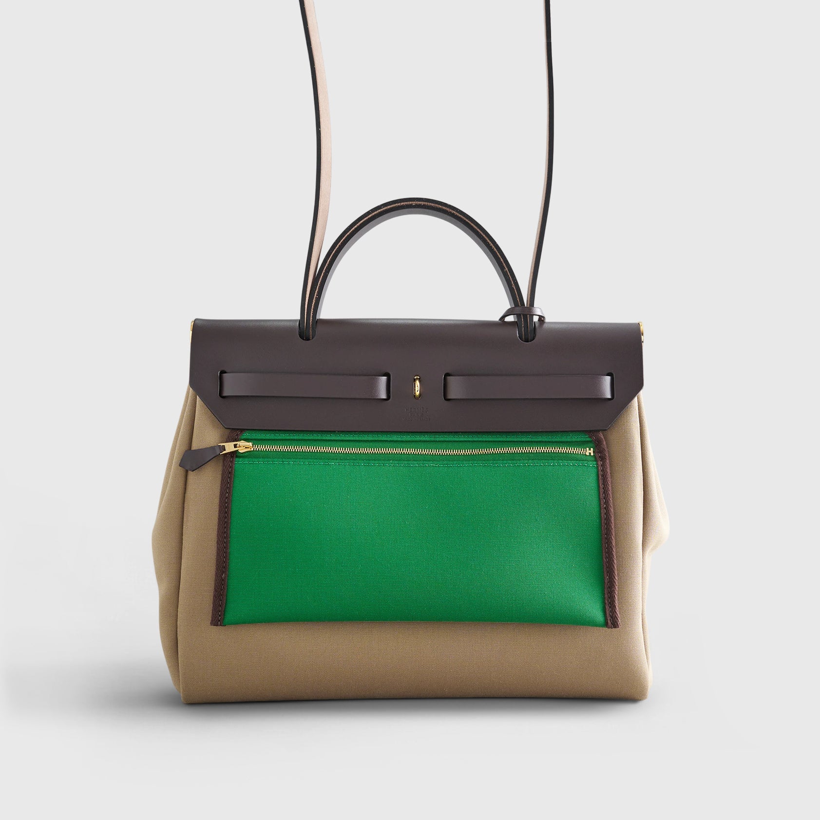 Hermès Herbag Zip 31 Beige Marfa / Ebene / Cactus Gold Hardware - eliteUSA