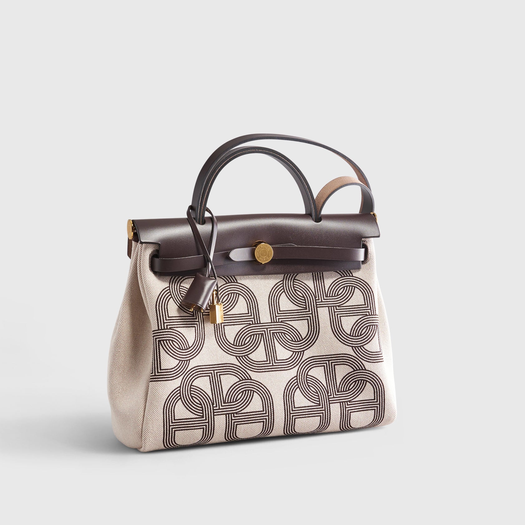 Hermès Herbag Zip 31 Ebene / Ecru / Beige Circuit Gold Hardware - eliteUSA