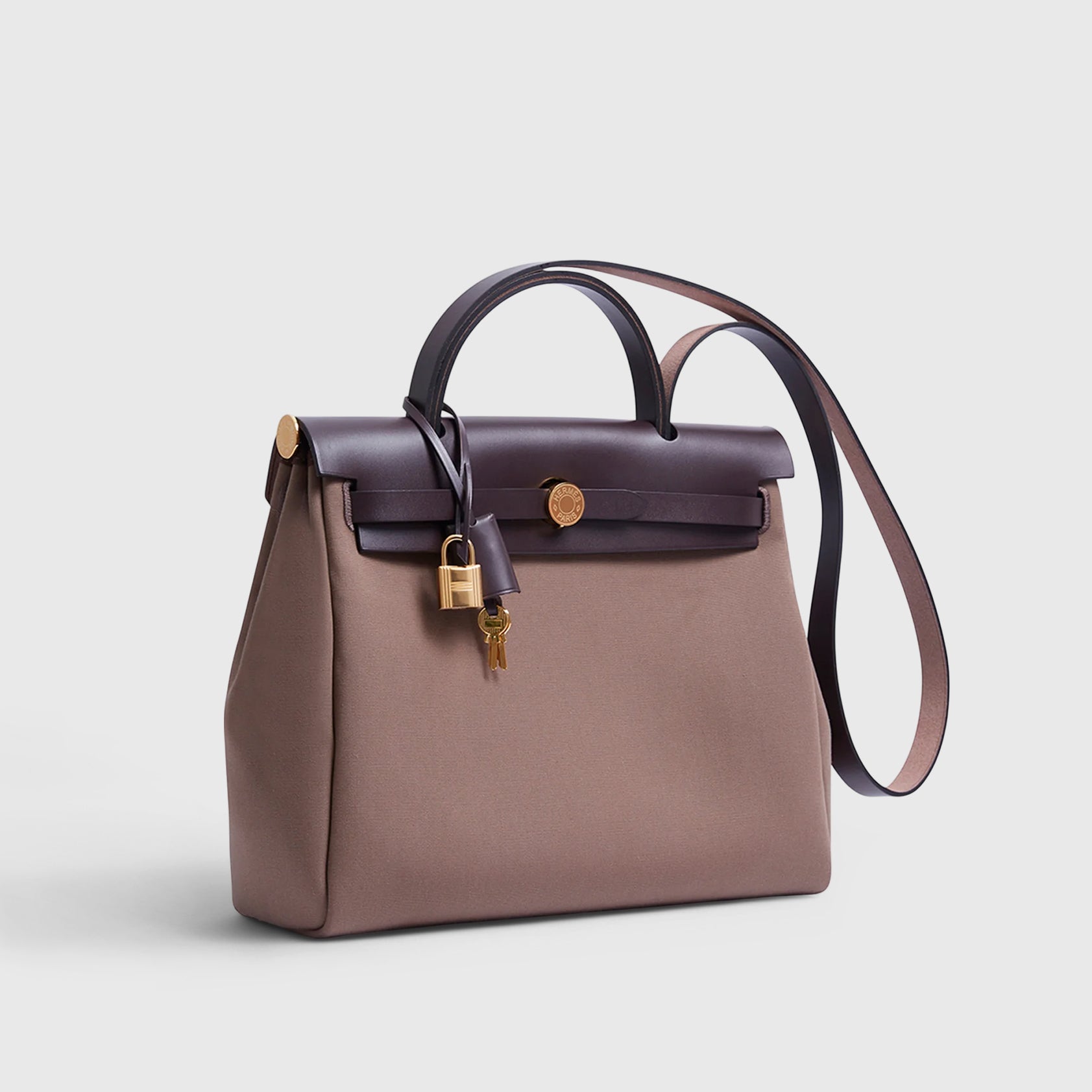 Hermès Herbag Zip 31 Etoupe/Ebene Gold Hardware