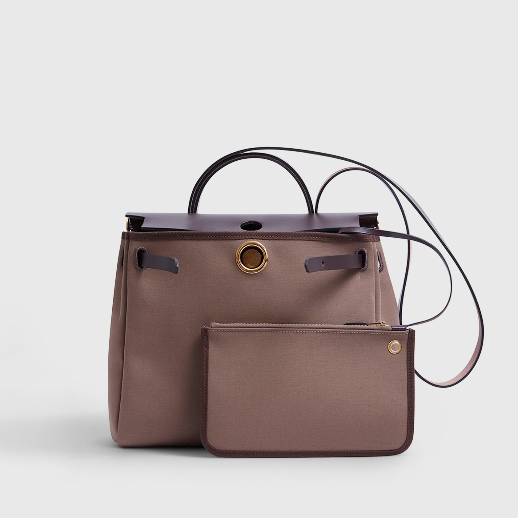 Hermès Herbag Zip 31 Etoupe/Ebene Gold Hardware