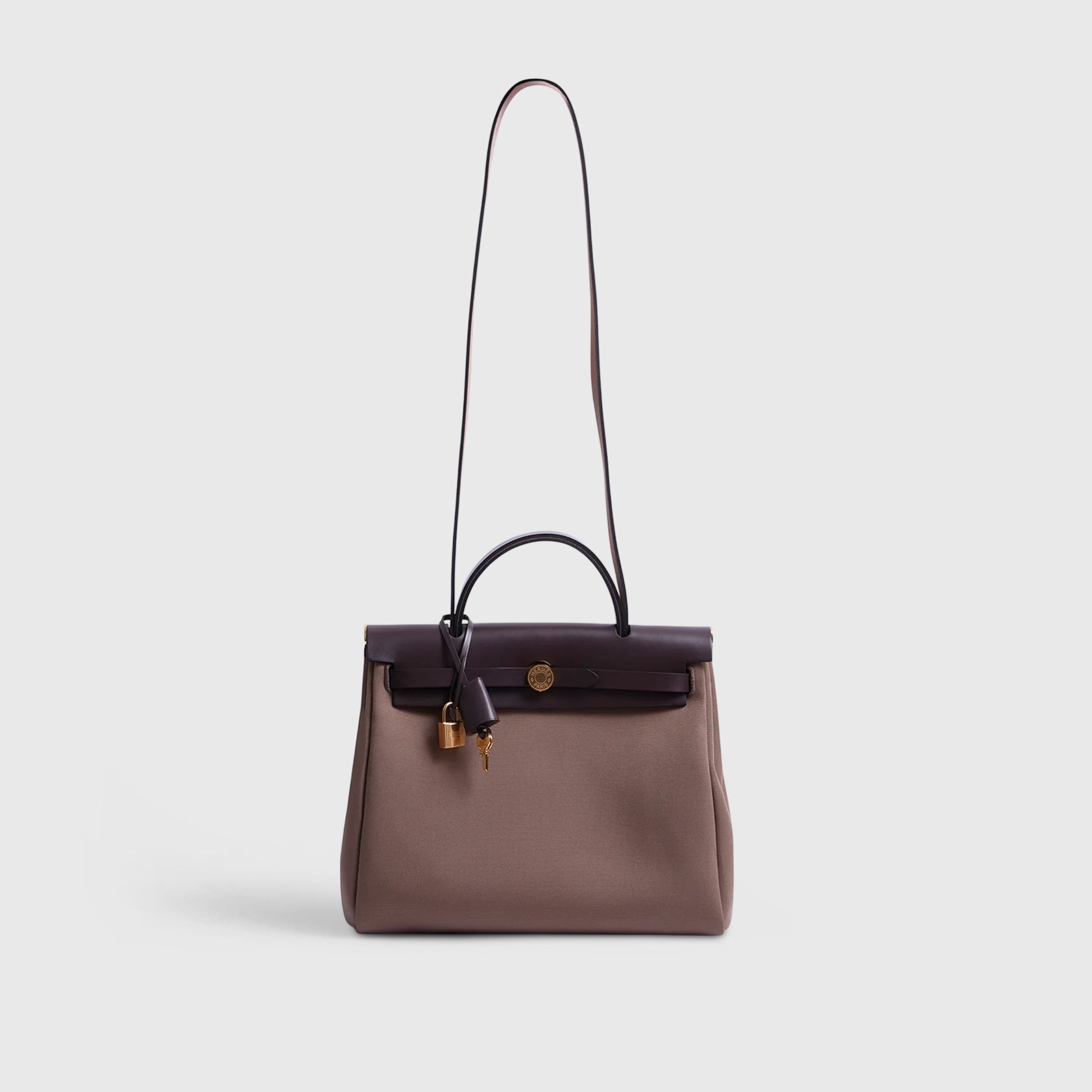 Hermès Herbag Zip 31 Etoupe/Ebene Gold Hardware