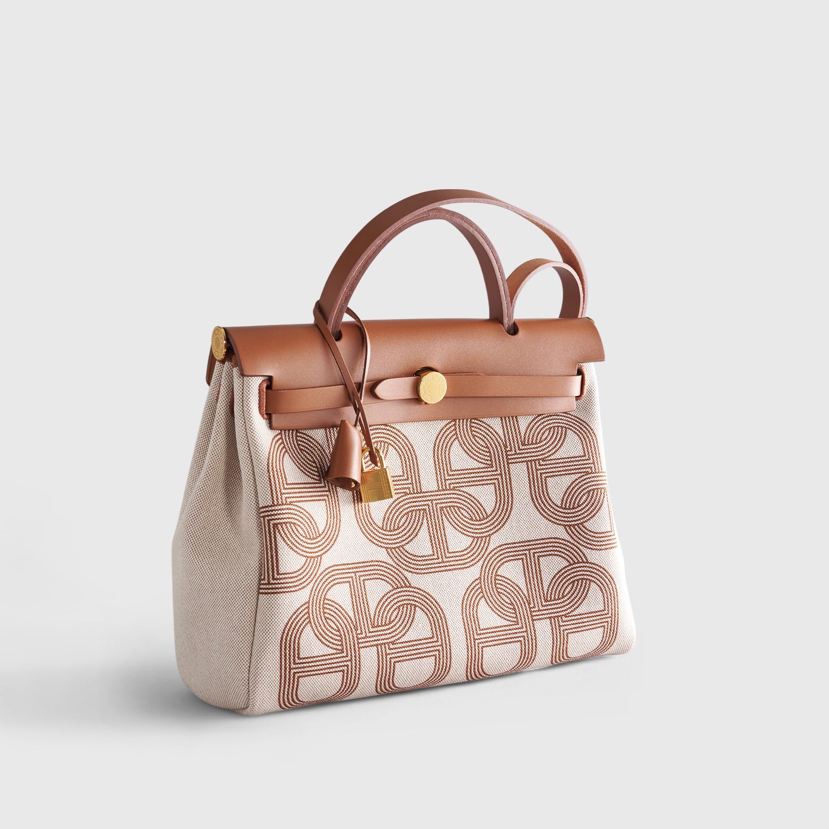 Hermès Herbag Zip 31 Fauve / Ecru / Beige Circuit Gold Hardware - eliteUSA