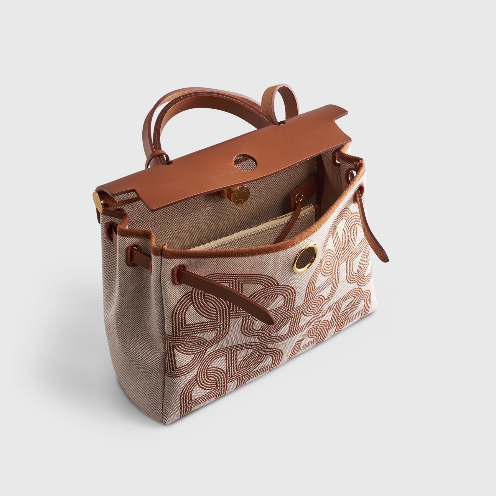 Hermès Herbag Zip 31 Fauve / Ecru / Beige Circuit Gold Hardware - eliteUSA