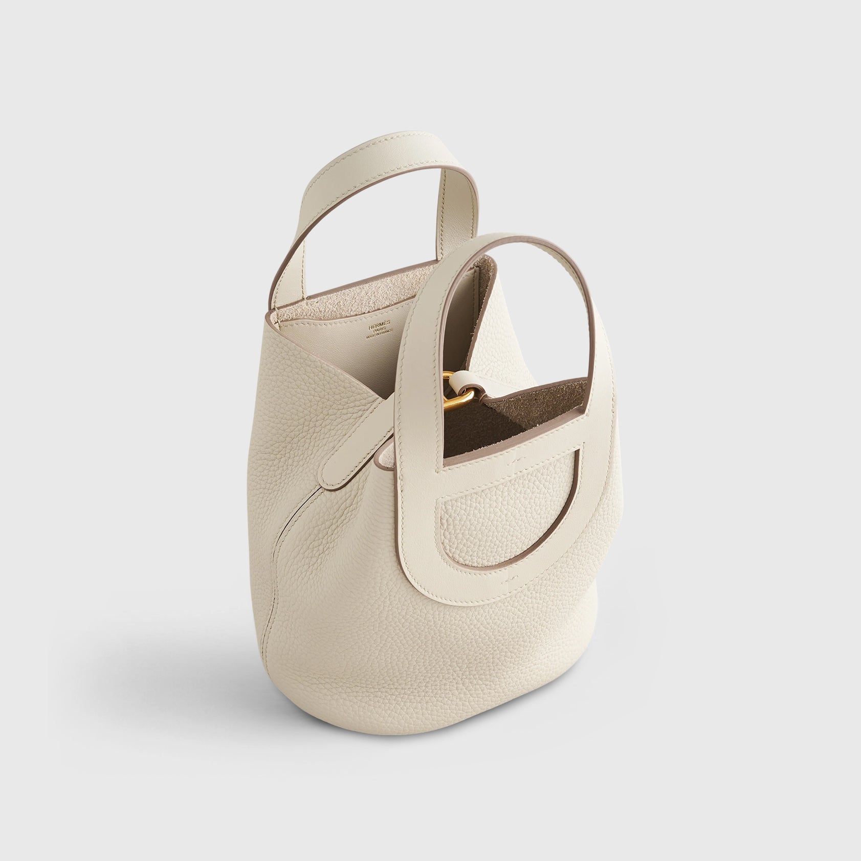 Hermès In-The-Loop Bag 18 Clemence, Swift Beton Gold Hardware - eliteUSA
