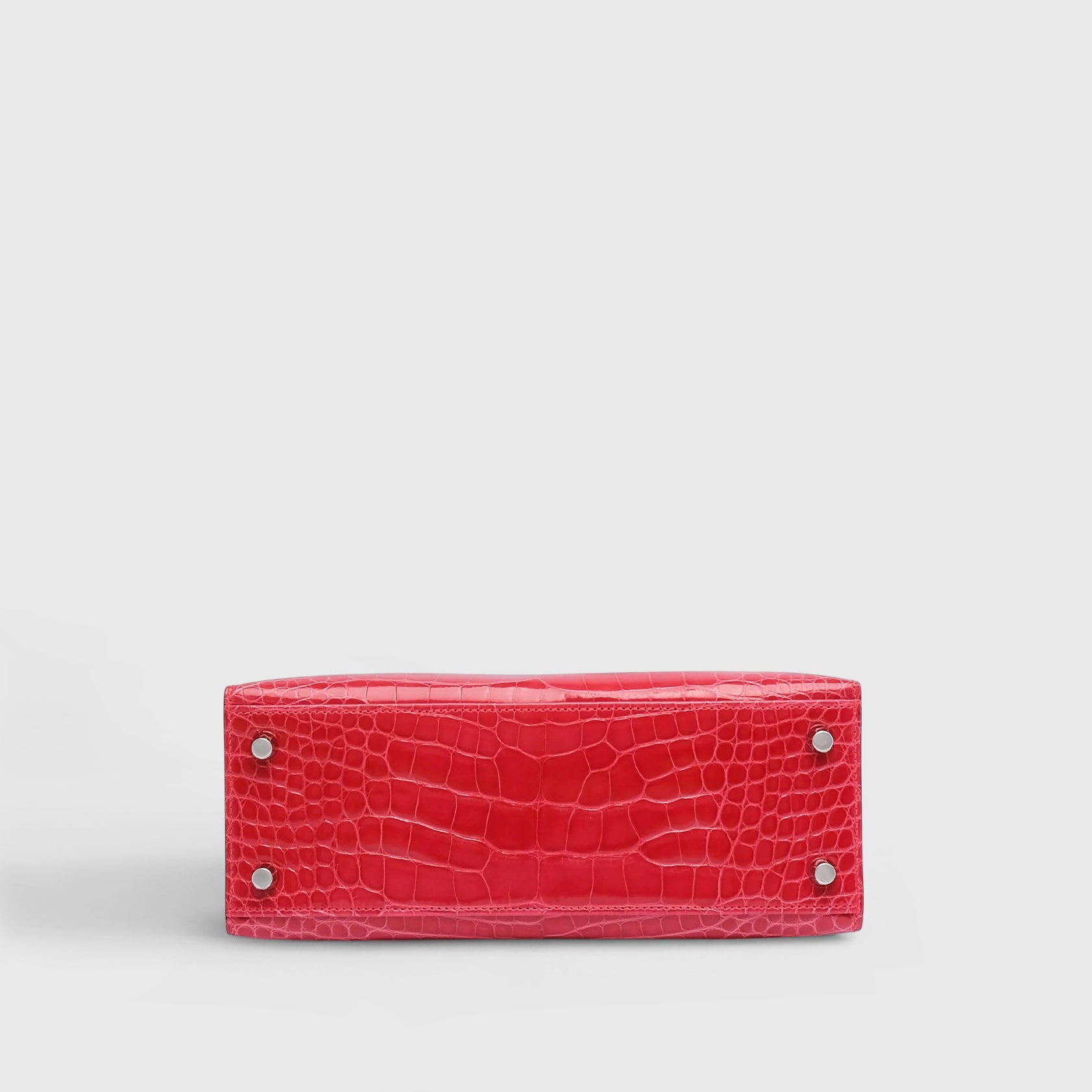 Hermès Kelly 25 Alligator Rose Extreme Shiny Palladium Hardware - eliteUSA