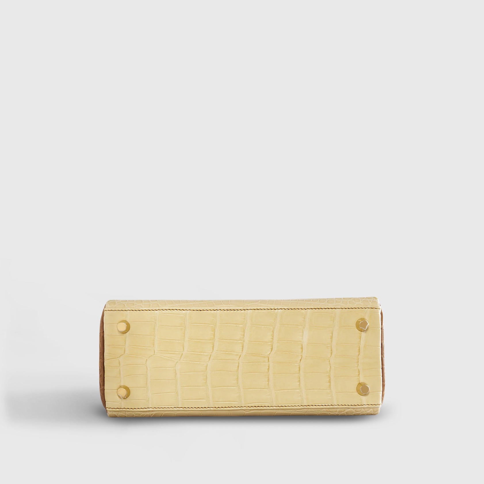 Hermès Kelly 25 Alligator Vanille / Gold Sellier HSS Matte Rose Gold Hardware - eliteUSA