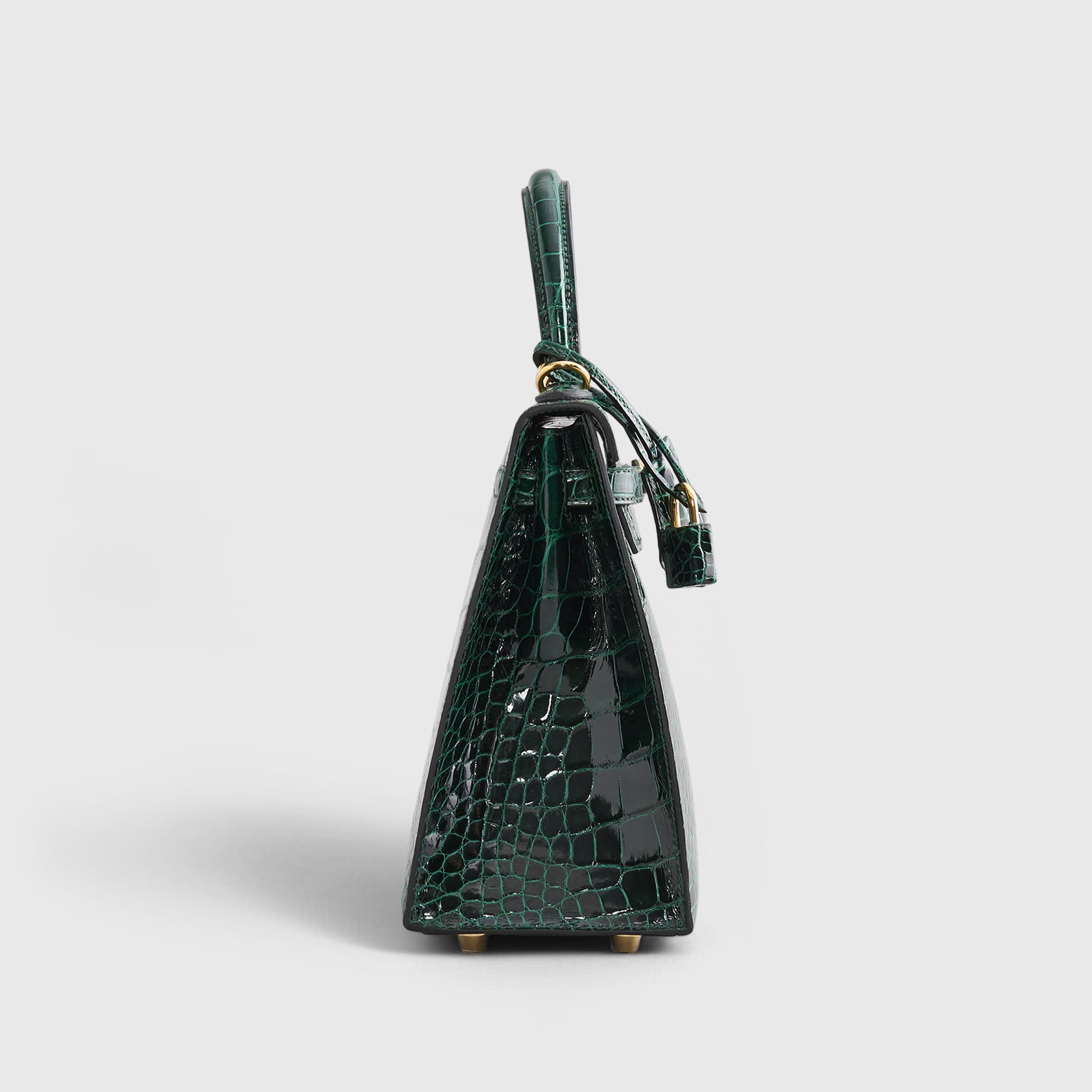 Hermès Kelly 25 Alligator Vert Fonce Shiny Gold Hardware - eliteUSA