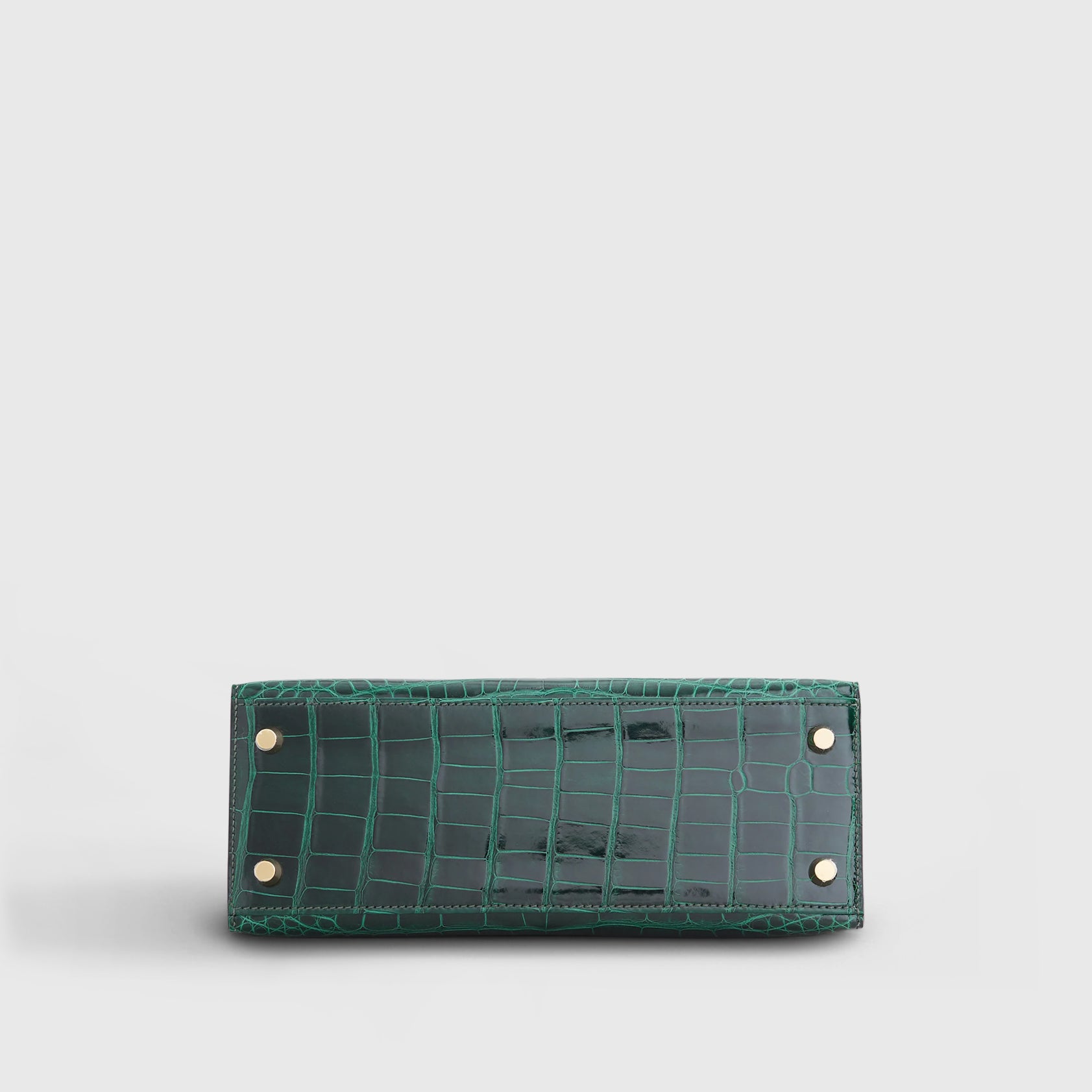 Hermès Kelly 25 Alligator Vert Fonce Shiny Gold Hardware - eliteUSA